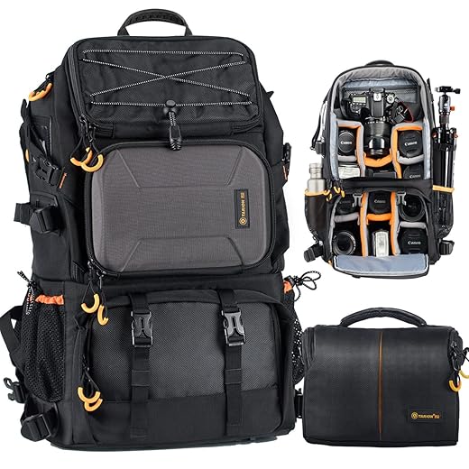TARION Large 27L Professional Camera Backpack with 15.6 Inch Laptop Compartment and Waterproof Cover | for Photographer, Hiking and Travel (PB-01)