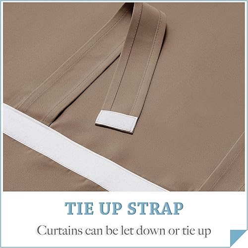 Miniatura 95 de RYB Home 2 paneles de cortinas de privacidad para puerta francesa, cortinas de oscurecimiento de habitación y cortinas con aislamiento térmico