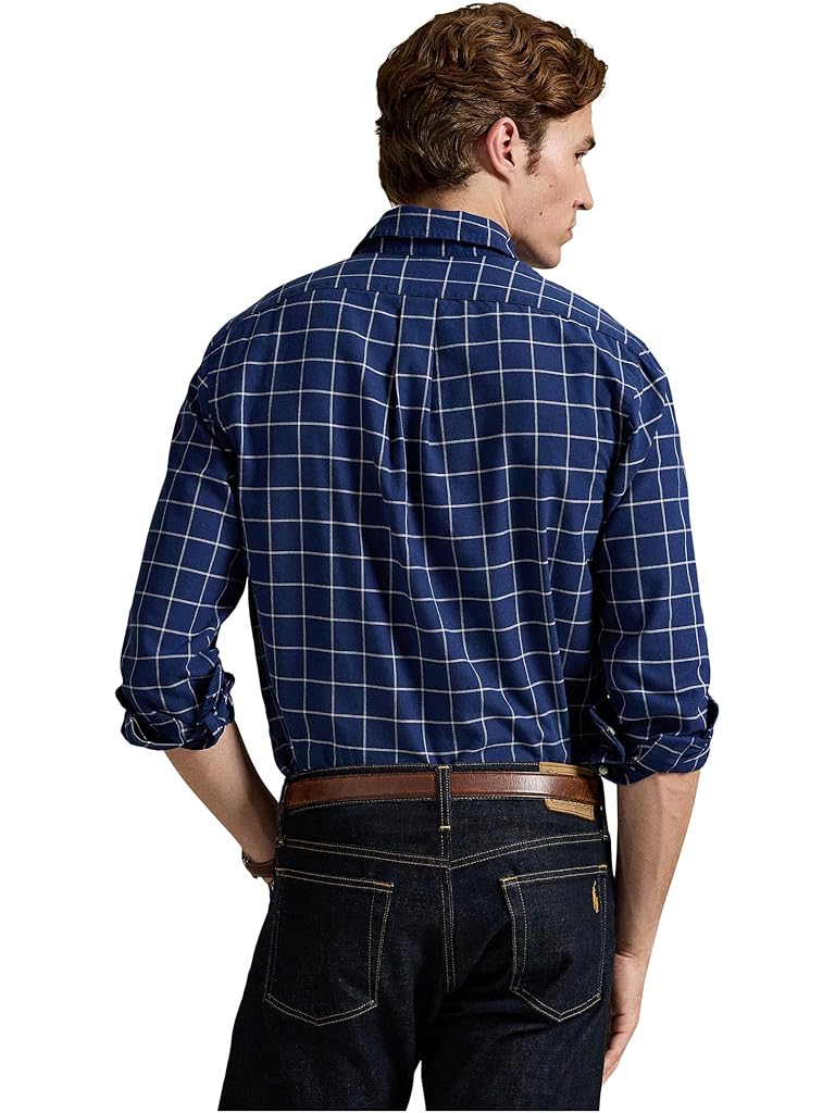 Navy Polo Ralph Lauren Classic Fit Windowpane Oxford Shirt