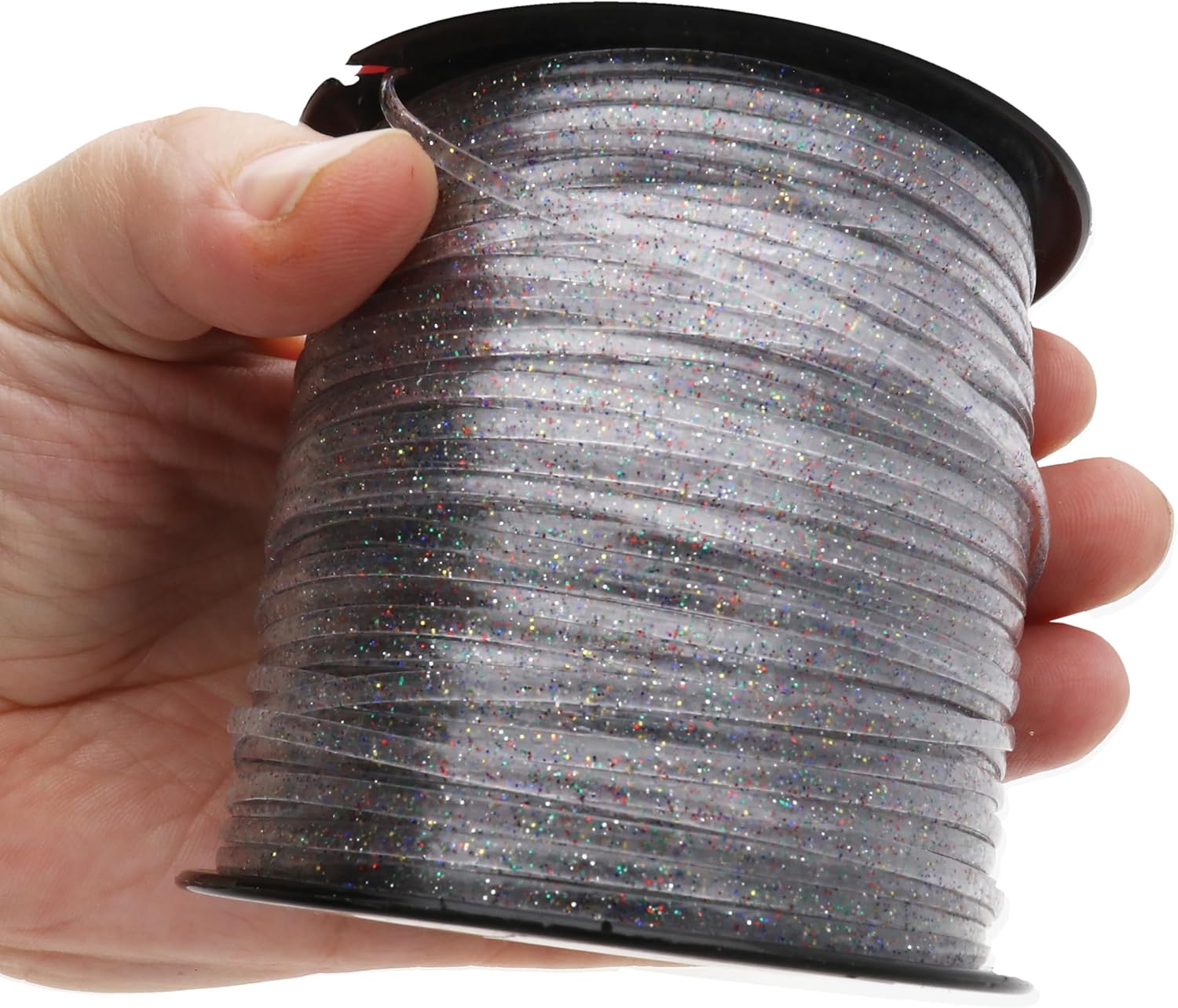 Rexlace Flat Plastic Lacing – Latex-Free Boondoggle Braiding Lanyard, Multisparkle, 0.092" Wide, 0.035” Thick, 100 Yards (91 Meters)