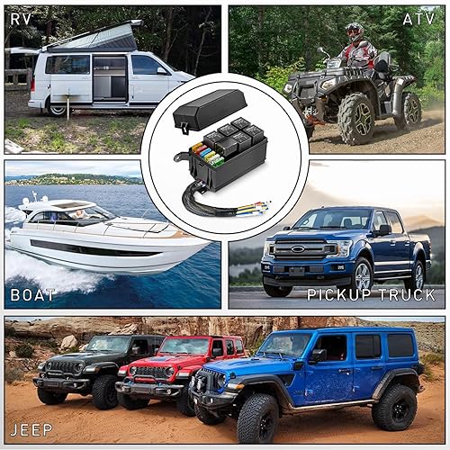 Miniatura 6 de Nilight Caja de fusibles de relé precableado de 12 V, 6 ranuras, bloque de relé ATC, soporte de fusibles de hoja ATC con relé estilo Bosch de 4