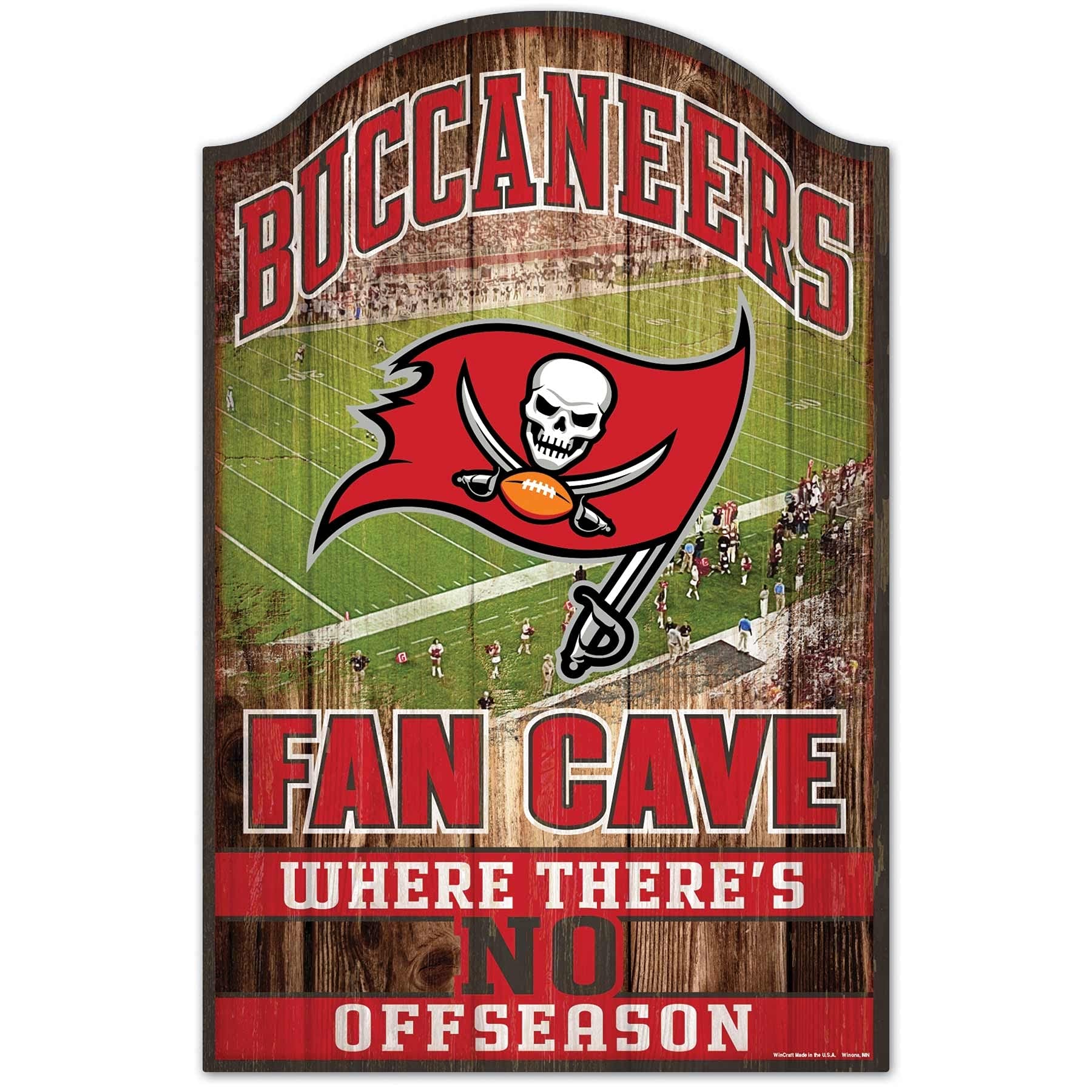 Wincraft NFL Wood Sign Fan Cave 27 x 42cm Tampa Bay Buccaneers