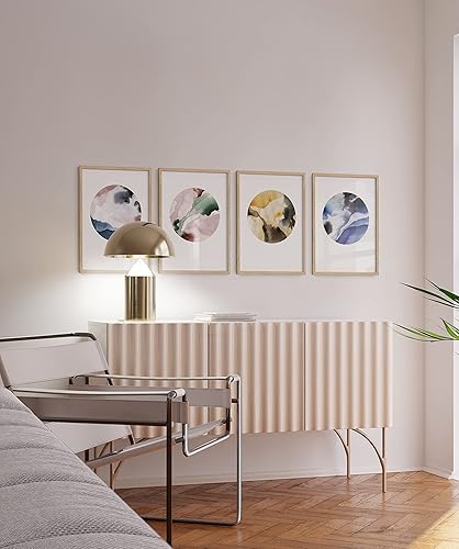 Miniatura 6 de HAUS AND HUES Juego de 4 marcos para póster color beige de 18 x 24 pulgadas, marcos de madera natural de 18 x 24 pulgadas, juego de marcos de pared