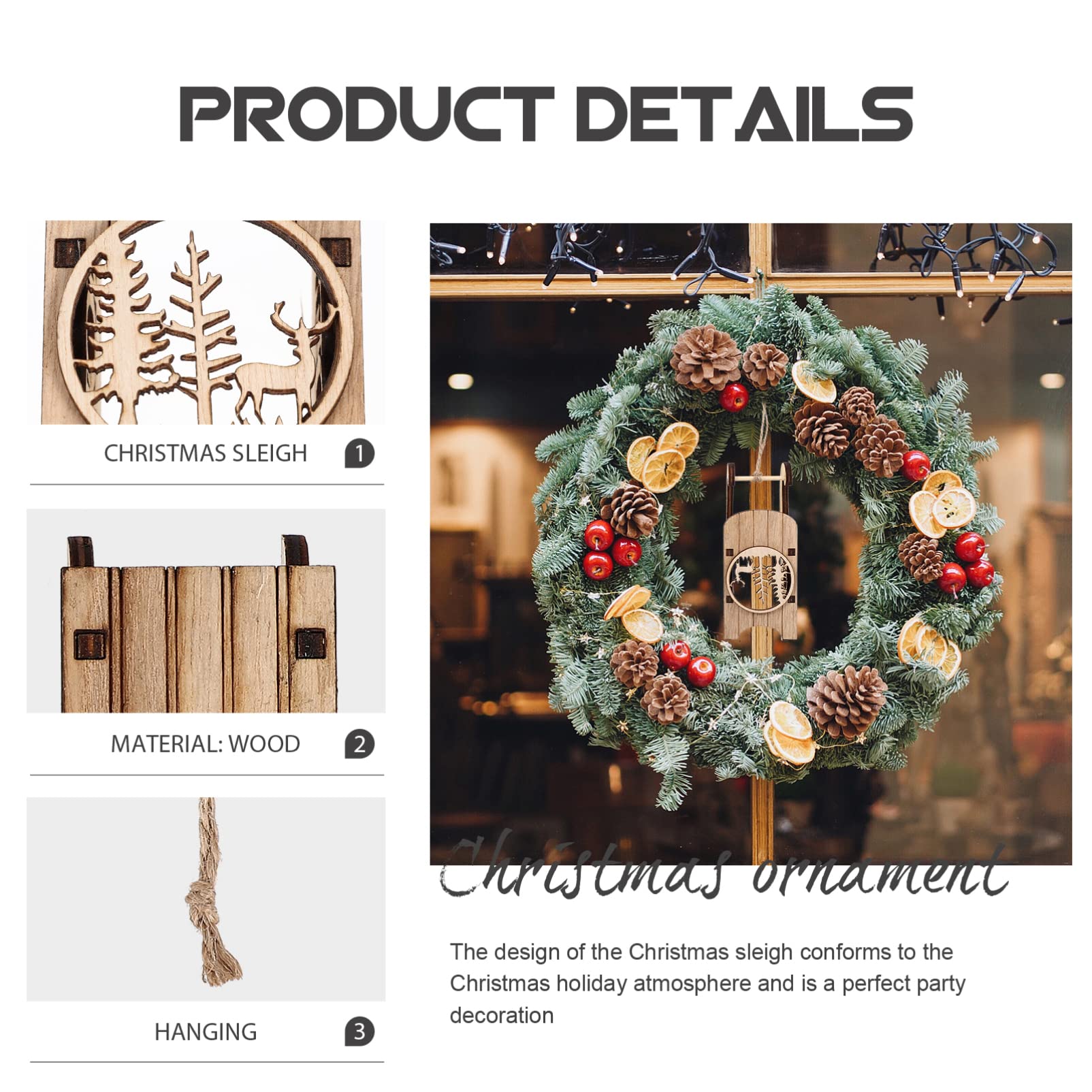 36 STK Holzschlitten Ornament Mini-Schlitten-Ornamente Mini-Schlittenmodell Geschenkdekorationen weihnachtsdeko weihnachtsbasteln Weihnachtsschlitten aus Holz Tischdekoration Lurrose