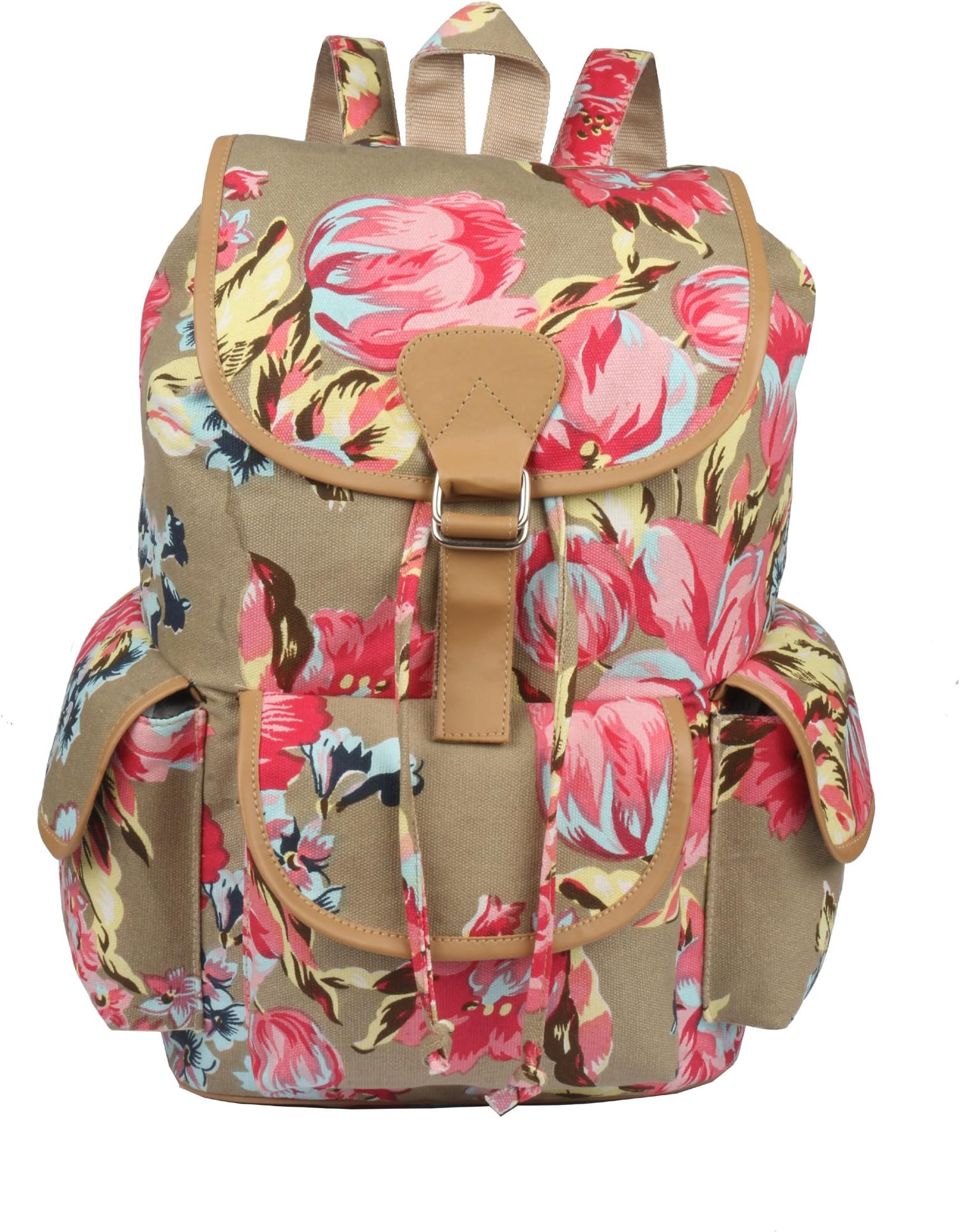 CRAFTS MY DREAM Women's Backpack Cotton Multi Printed Stylish and Trending Quality Women's Backpack for College Office Bag Girls Handbag floral (CMD 177)