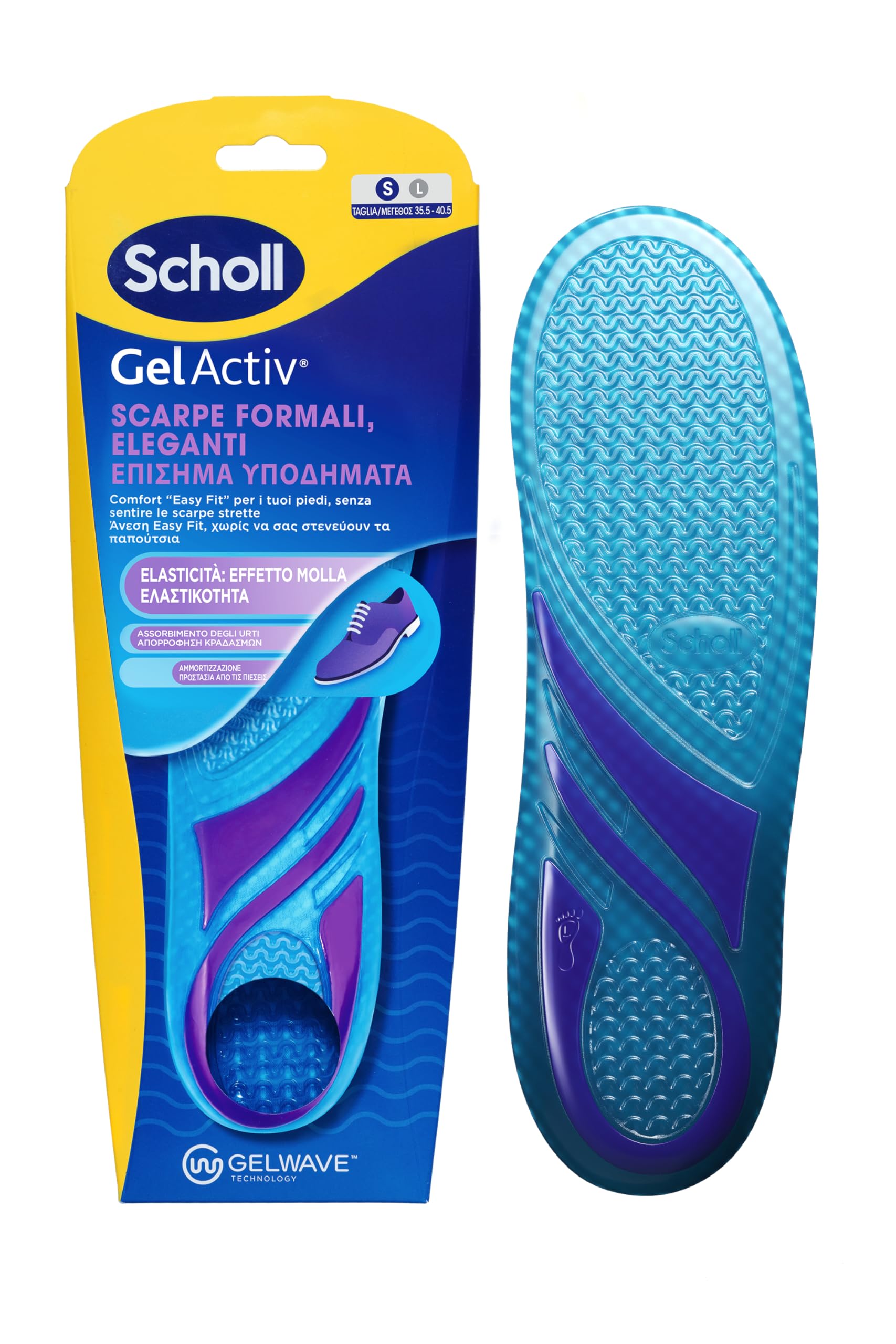Scholl Solette GelActiv Scarpe Formali ed Eleganti, Solette Sottili con Tecnologia GelWave Ammortizzante, Comfort "Easy Fit" per i Piedi, Senza Sentire le Scarpe Strette, Taglia 35.5-40.5