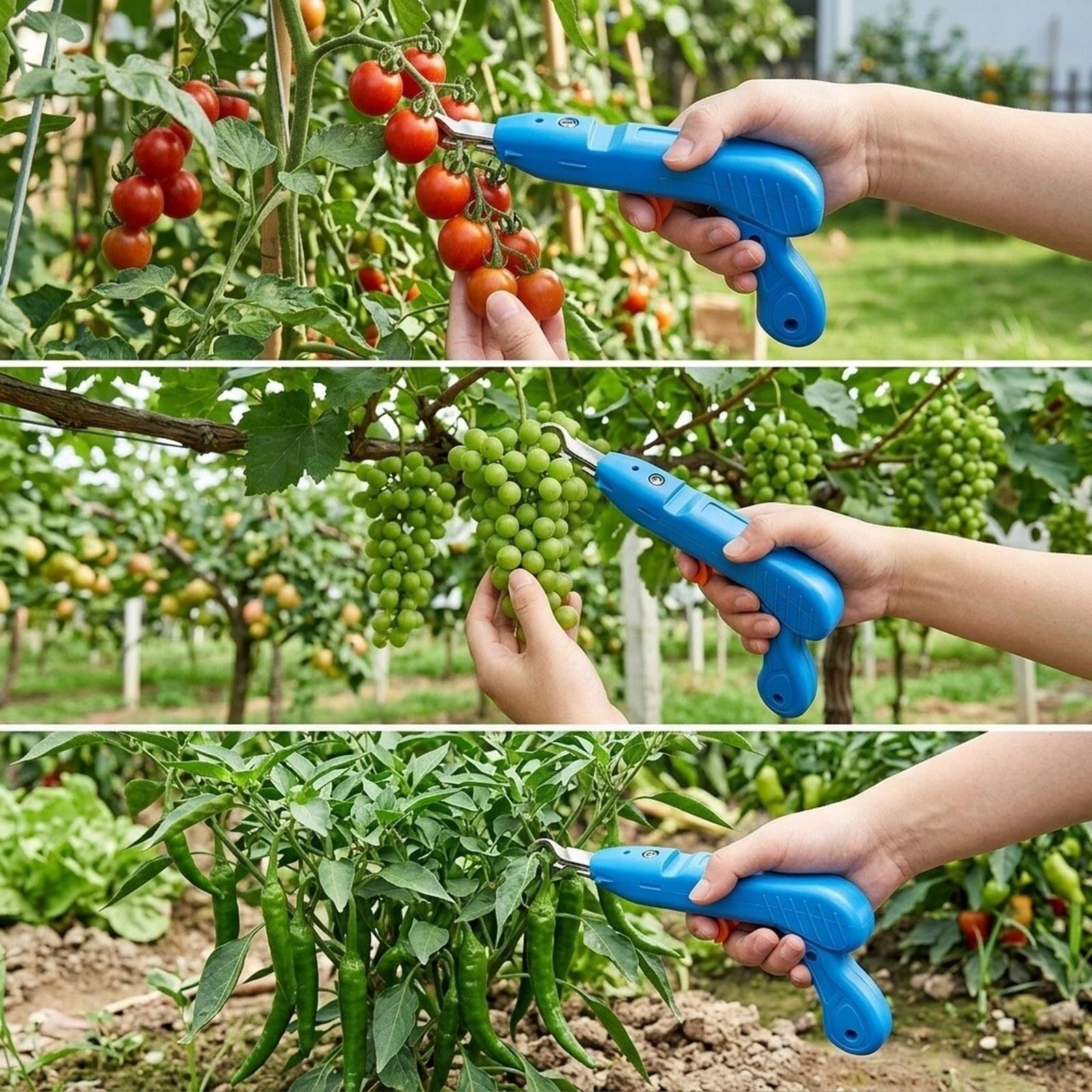 Paprikaschere Mit Ergonomischem Griff, Pflückzange, Erntewerkzeug, Garten | Praktisches Schneid- Und Greifgerät Aus Rostfreiem Stahl Mit Rutschfestem Handgriff. Sauberes Ernten