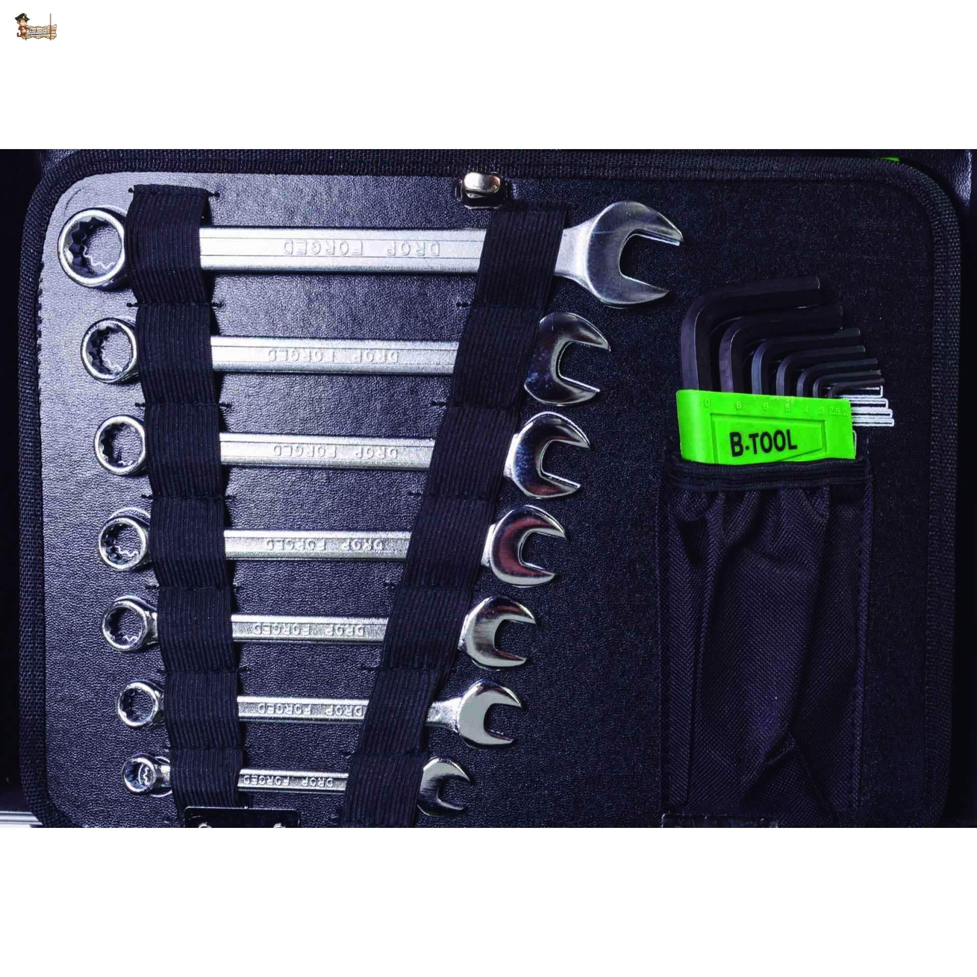 BricoLoco Maletín caja herramientas completo. Kit surtido básico bricolaje hogar. Set organizador. Maleta con herramientas de mano, medición, brocas…