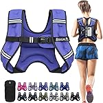 BAGAIL Weighted Vest, 5lb/8lb/10lb/12lb/15lb/20lb/25lb/30lb Weight Vest for Walking & Weight Loss, Reflective Rucking Vest with Phone Pouch for Women & Men, Home Gym & Outdoor Training