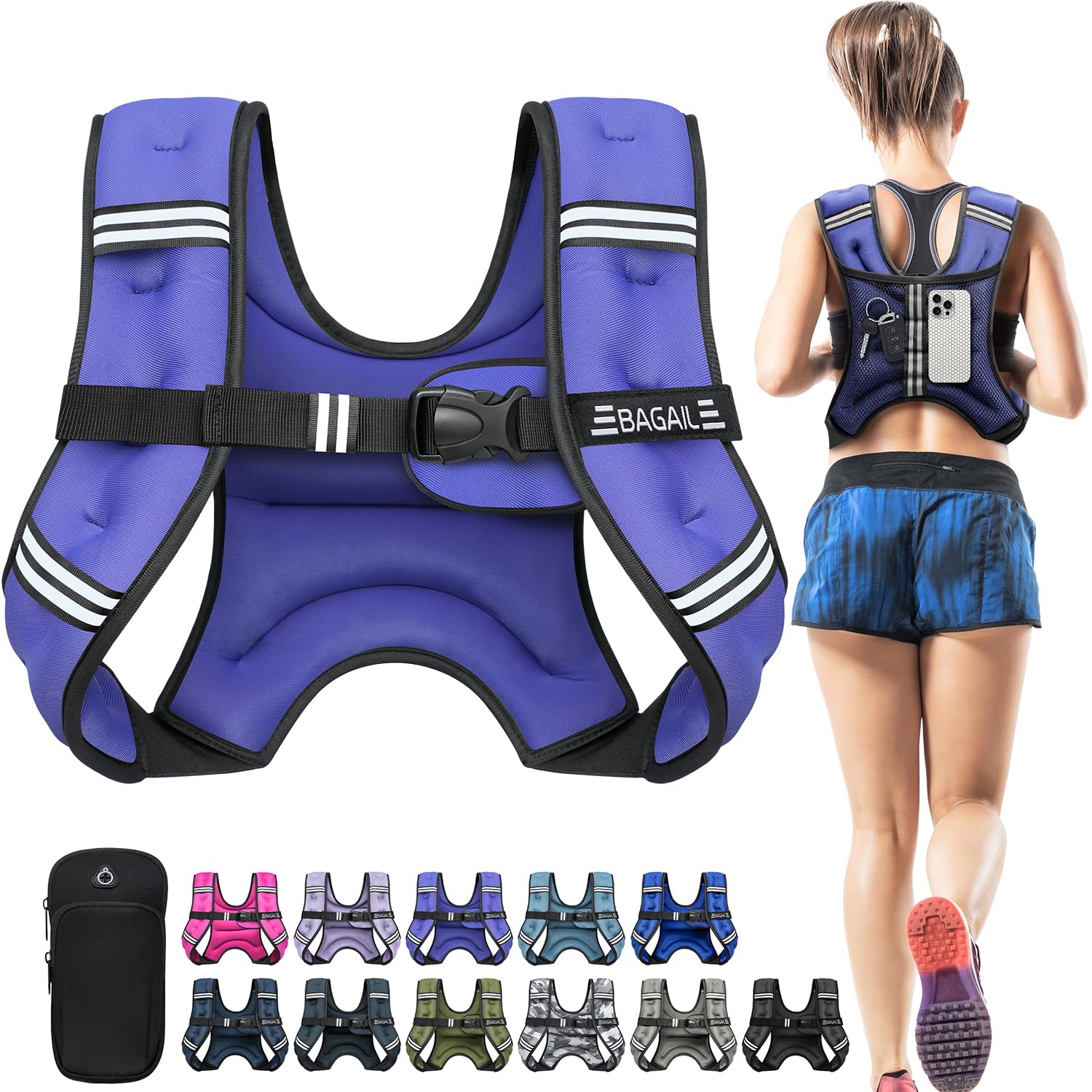 BAGAIL Comfort-Fit Weighted Vest for Woman, Running & Rucking - Boost Calorie Burn in Half the Time - Breathable, No-Chafe or Bounce Design with