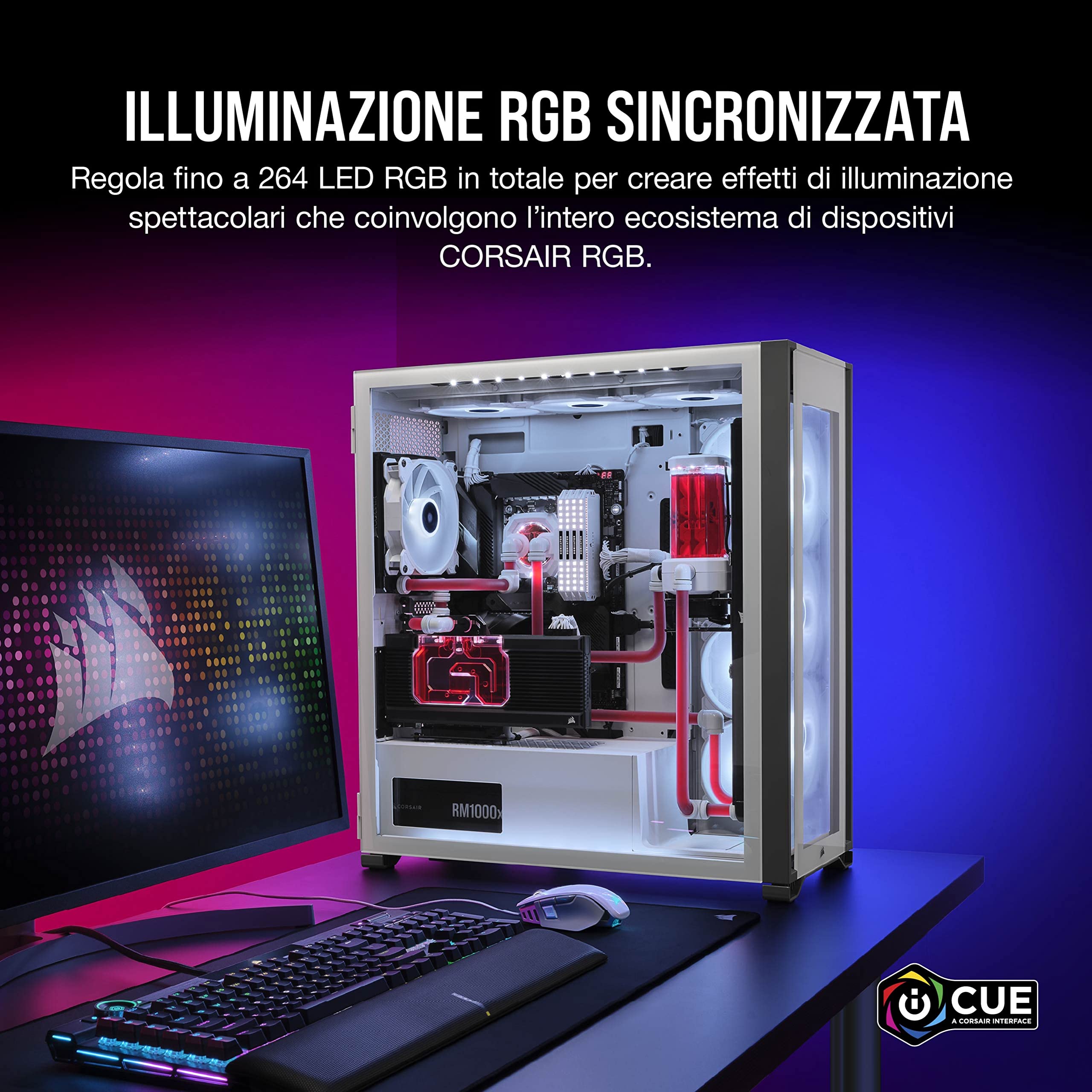 Corsair iCUE COMMANDER CORE XT, Controller digitale per la velocità delle ventole e l'illuminazione RGB (Fino a sei PWM ventole e 264 LED RGB, modalità Zero RPM, monitoraggio temperatura) Nero