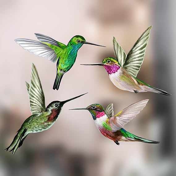 Stickers Vitres Electrostatiques - Déco Ampélopsis Et Oiseau - Nouvelles Images