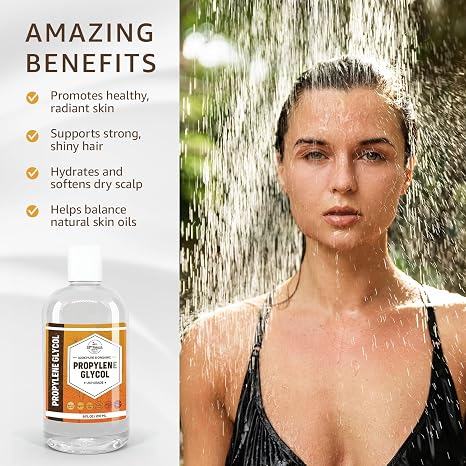 Propylene Glycol USP Grade (8 oz) Non-GMO Moisturizer, Solvent, Emulsifier, Humectant, Soaps, Lotions, Antifreeze, Fog Machines | Highest Purity Manufactured in USA | 8 FL OZ