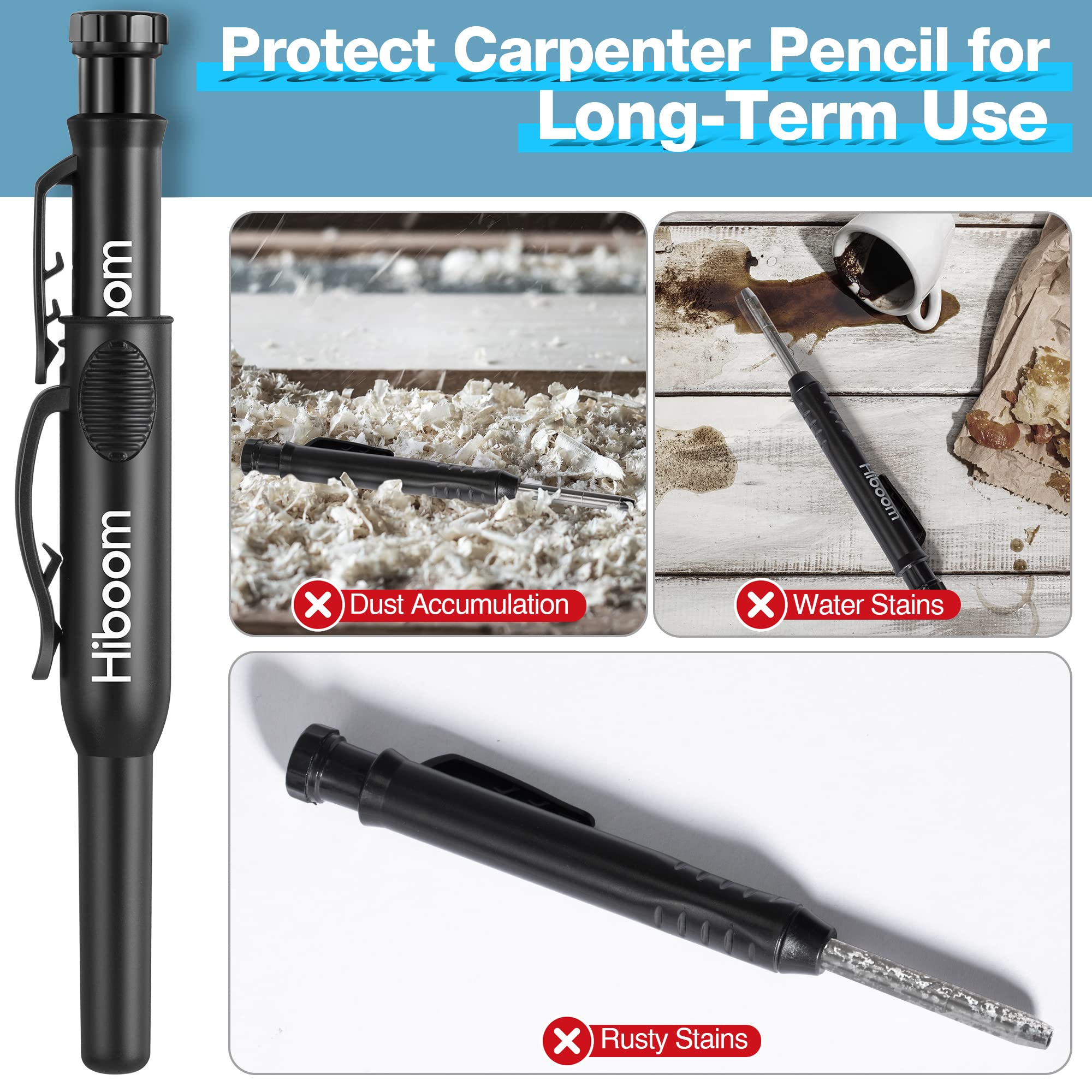 Hiboom 2 Pack Carpenter Pencil Cap with Pocket Clip for Woodworking — Amazon image 6