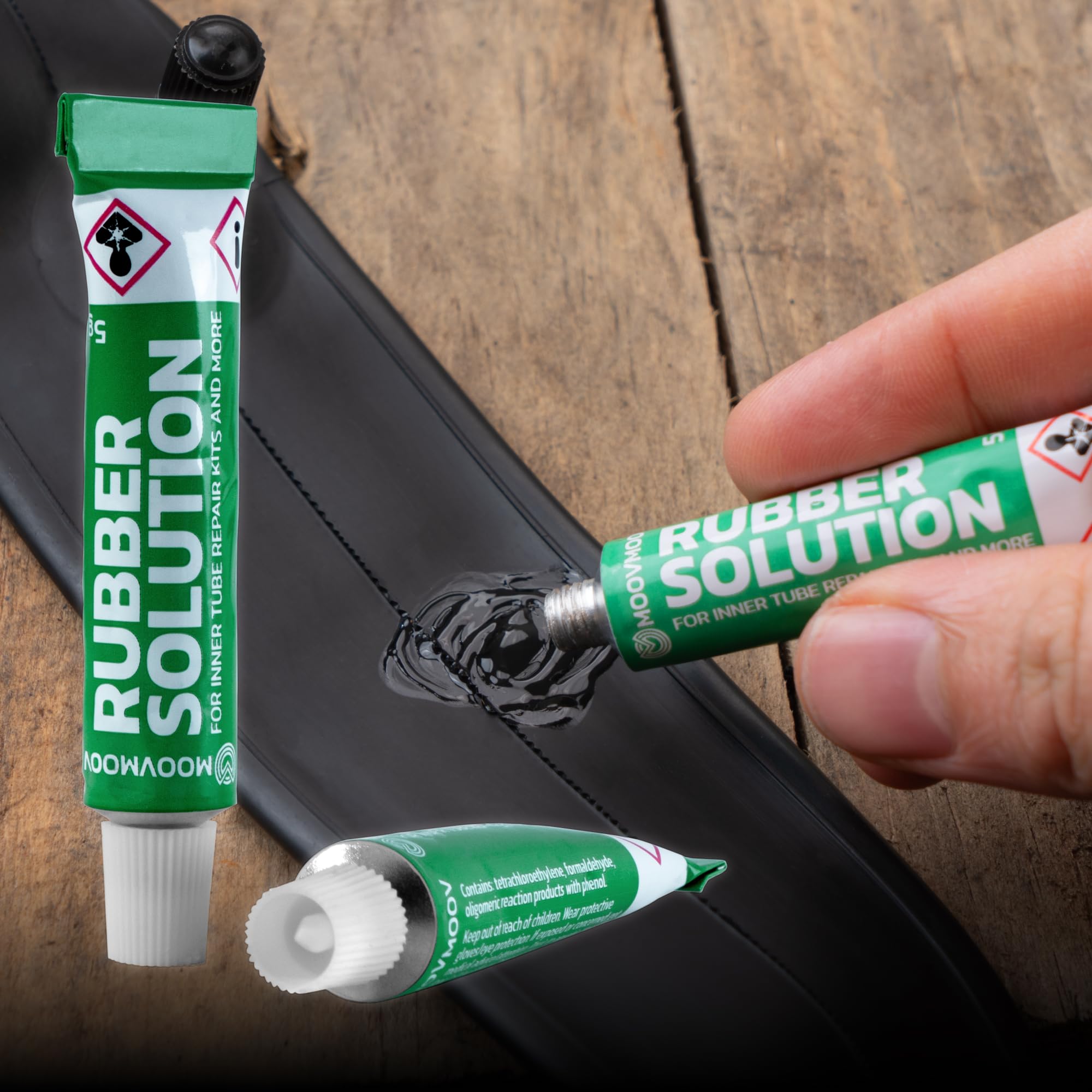 Colla per Toppe Camere d'Aria (x5) - Adesione Rapida e Duratura - 5g Vulcanizzante - Per Riparazione di Camere d'Aria di Biciclette, Auto, Tagliaerba - MOOVMOOV