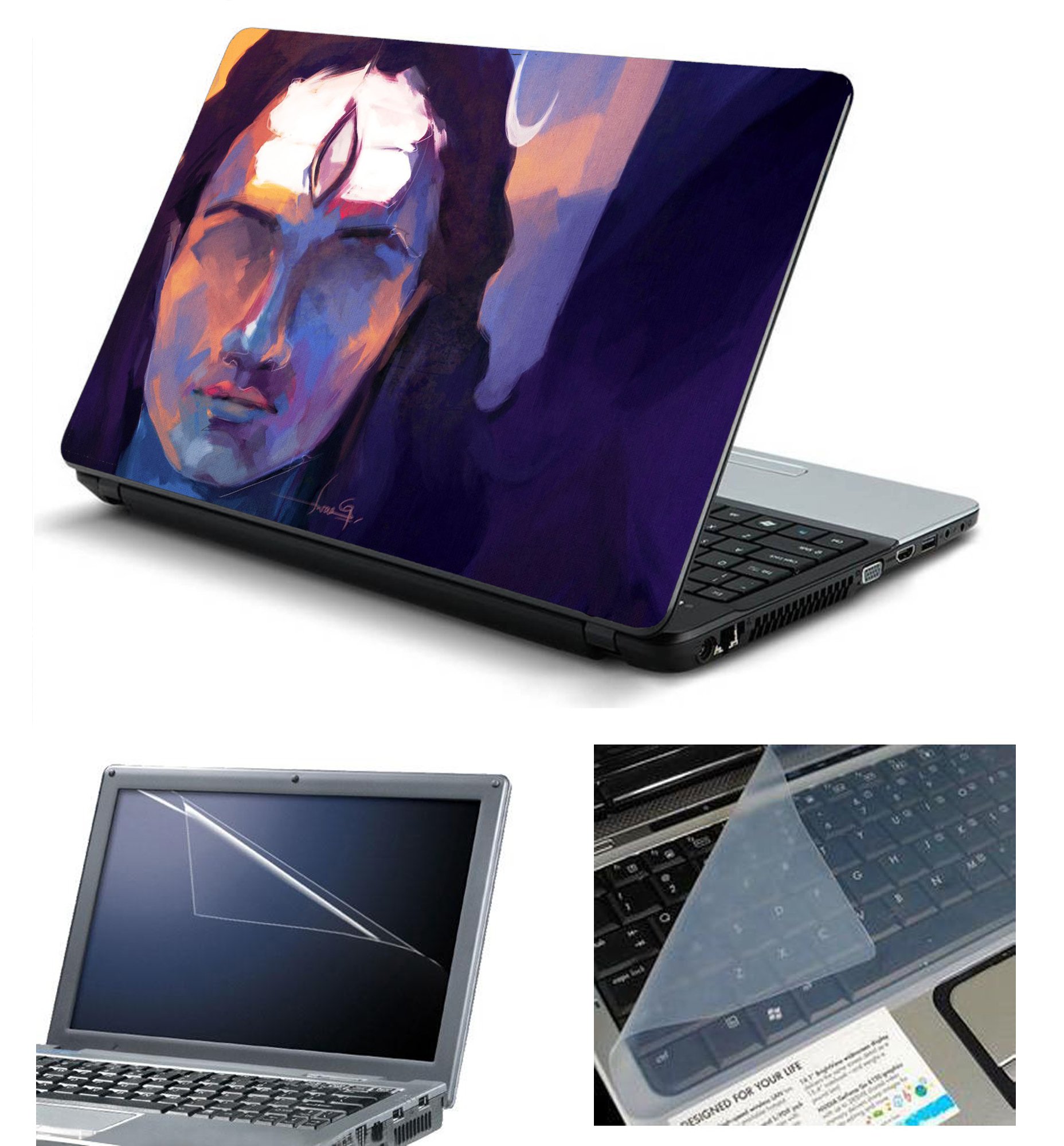 Namo Art 3in1 Laptop Accessories Combo Kit - Laptop Skins 15.6 inch Stickers with Laptop Screen Protector and Laptop KeyGuard for All Laptop - Notebook HQ1083 Shiv Abstract Large3in1HQ1083 (B01N4V8T4F) Amazon Price History, Amazon Price Tracker