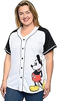 Vista 3 de Disney Mickey Mouse Stitch Jack Skellington Camiseta Jersey para Mujer con Botones al Frente