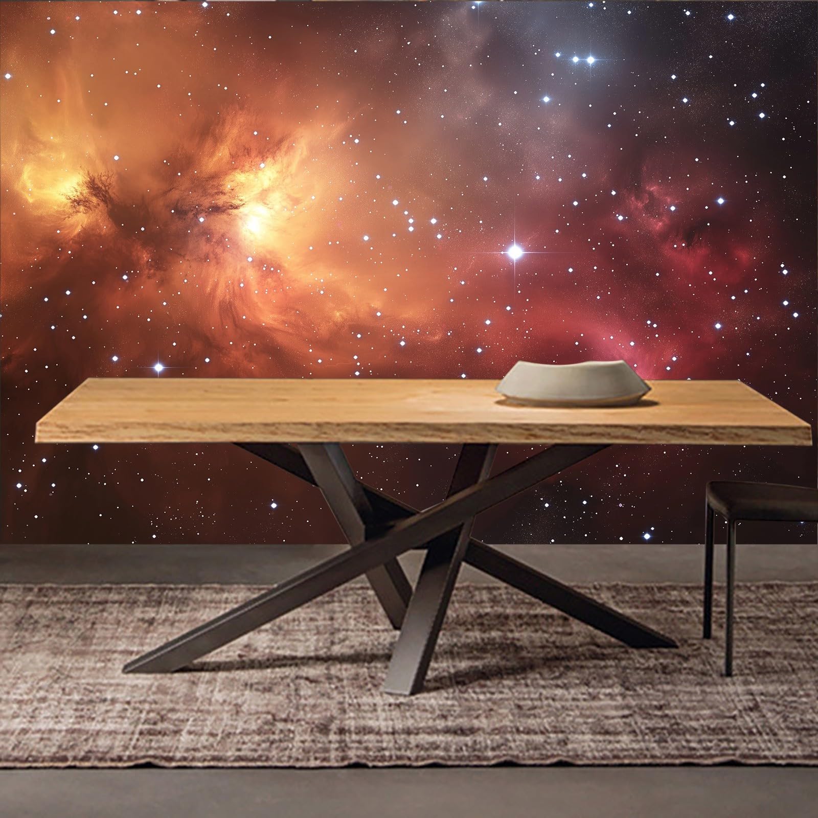 Tapeta ścienna, galaktyka, mgła, fototapeta, galaktyka kosmiczna, tapeta ścienna, 300 x 216 cm (szer. x wys.), dekoracja ścienna, tapeta dekoracyjna, tapeta ścienna, tapeta do salonu, sypialni, biura