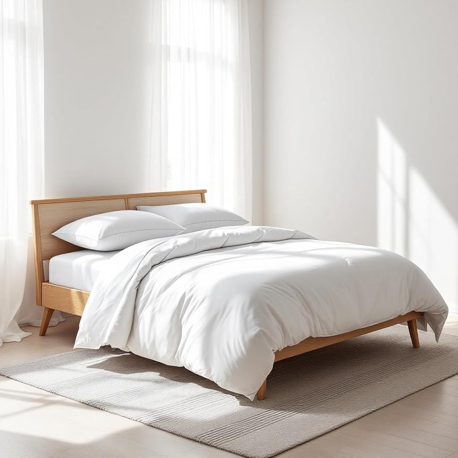300TC White Fine Count Cotton Duvet Cover (Single or Twin)