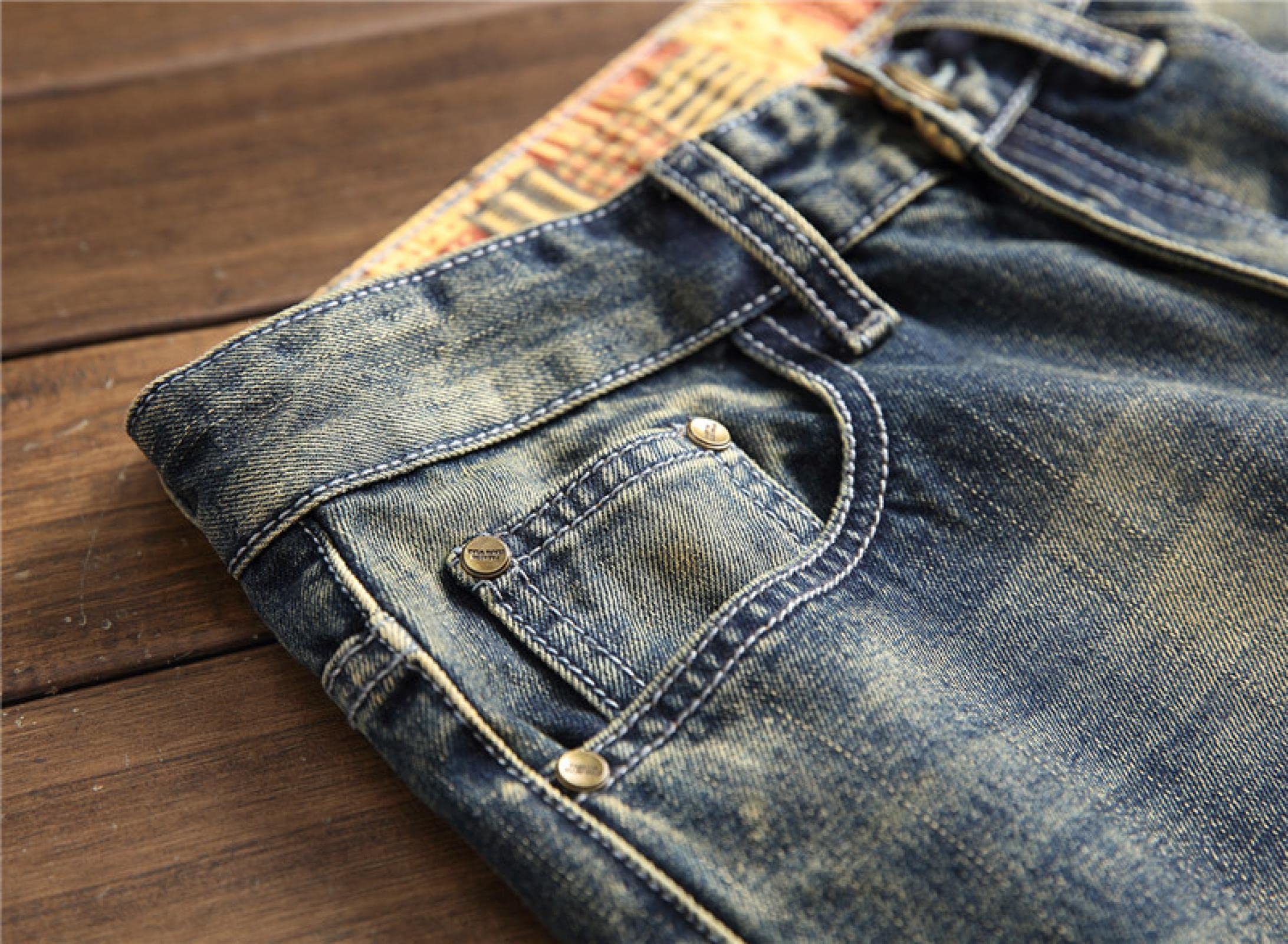 Jeans Herren Jeanshosen Hose Freizeithose Neue Männer Jeans Denim Gerades Loch Retro Alte Persönlichkeit Hochwertige Trendhose In Großen Größen