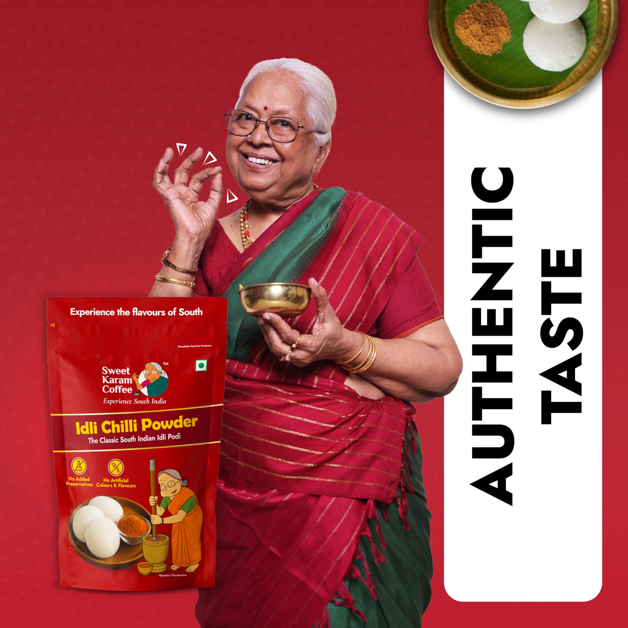 Sweet Karam Coffee Idli Podi (Chilli Gun Powder) β 180g | Authentic South Indian Homemade Spice Mix | Aromatic & Flavorful | No Preservatives | Tasty & Healthy | Perfect with Idli, Dosa & Rice 4