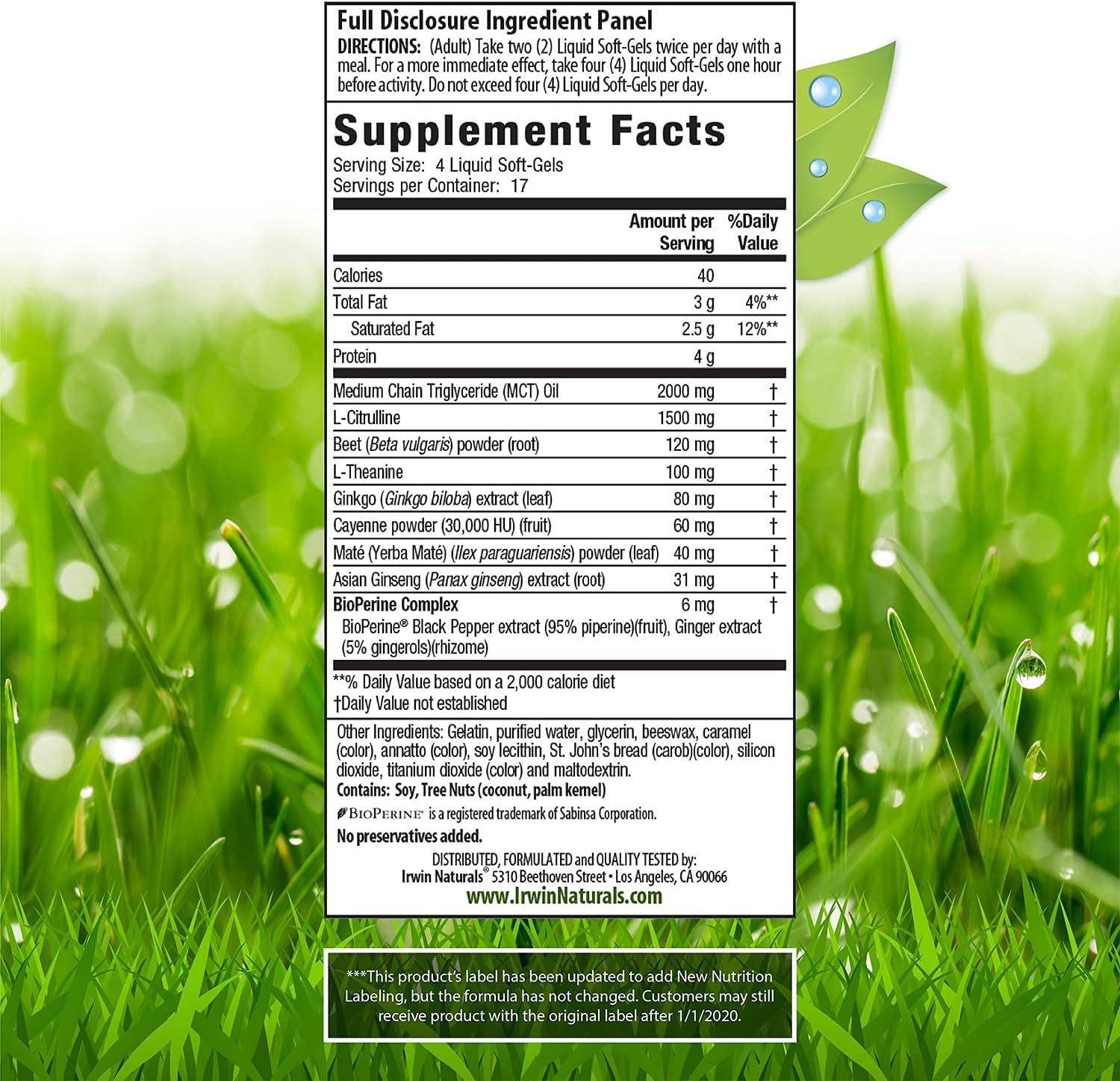 Irwin Naturals Nitric Oxide Pre-Sport - Pre-Workout Booster with L-Citrulline - 60 Liquid Softgels : Health & Household