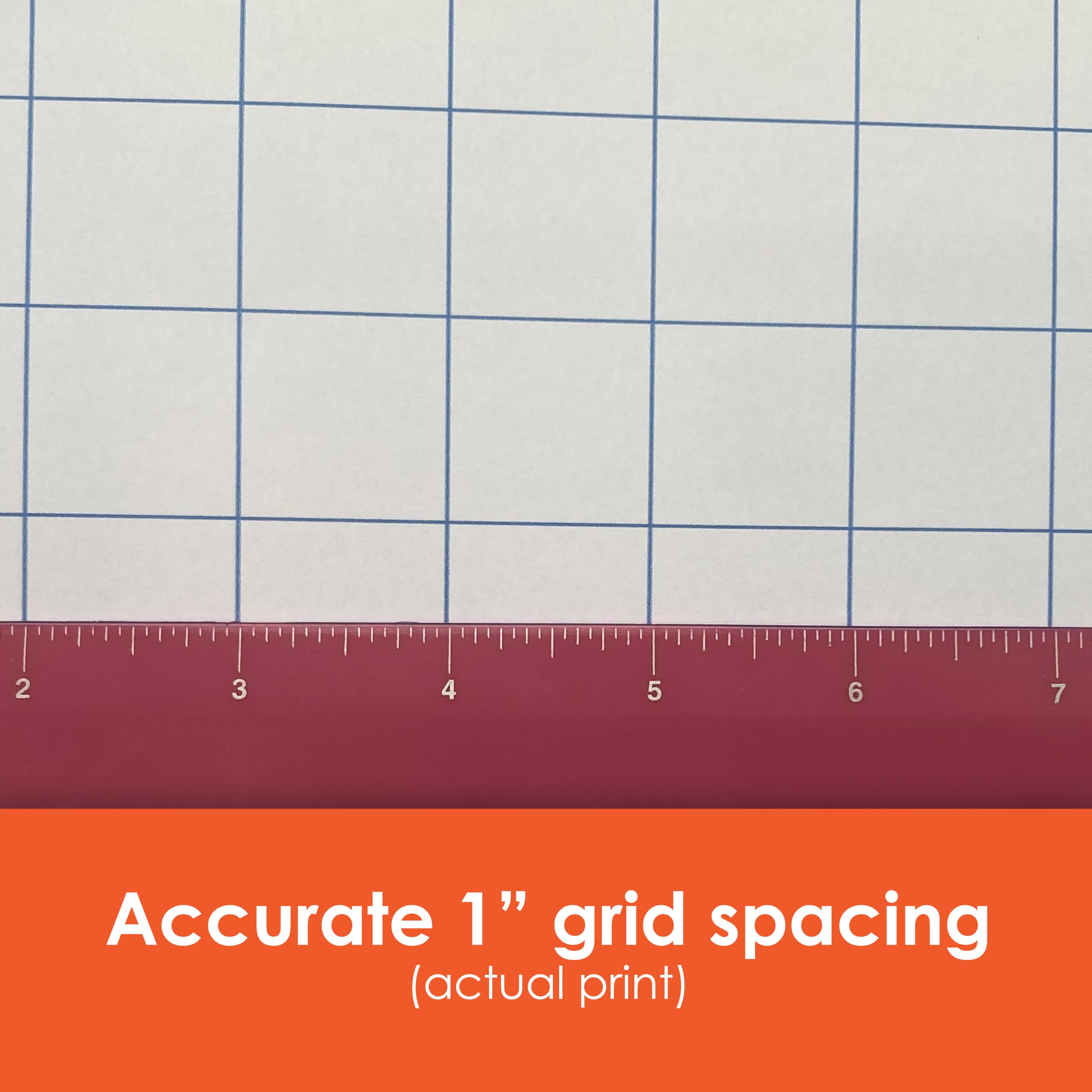 Geyer Graph Paper Rolle, 2,5 cm, blaues Raster, großformatiges Blaudruckpapier, 10,9 kg Bindung für Klassenzimmer, STEM, Mathematik und Design-Projekte
