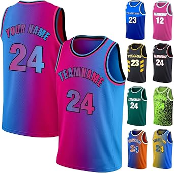 Custom Basketball Jersey Team Name Number Personalized Practice Shirt for Men Youth Kids Boys College University, S4XL