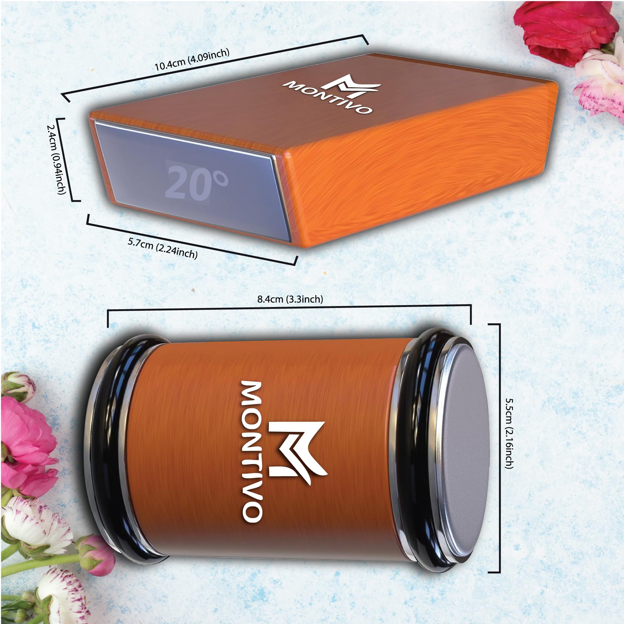 MONTIVO Professional Kitchen Knife Sharpener Tool, Rolling Knife Sharpener Kit with Diamonds and Ceramic for Steel of Any Hardness with Adjustable 15 & 20° Magnetic Angle Base