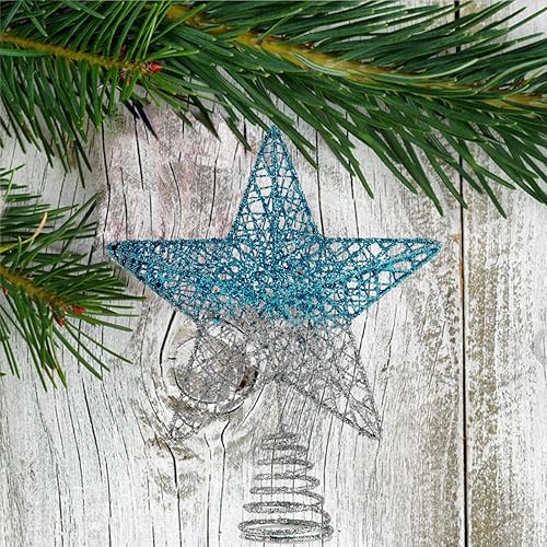 Miniatura 100 de BinaryABC Estrella para árbol de Navidad, adornos brillantes para decoración del árbol de Navidad, 7.9 in (plateado)