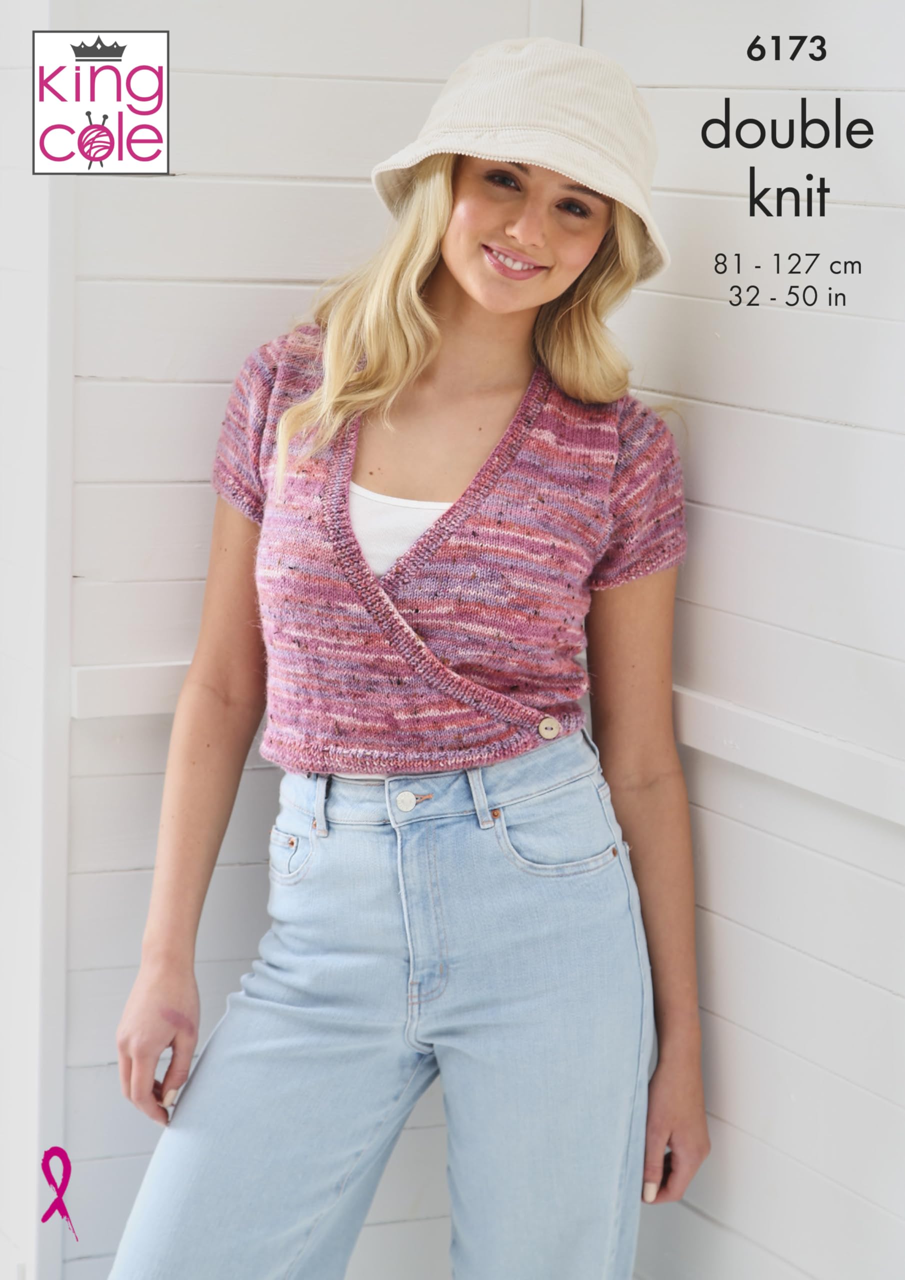 King Cole Women’s Knitting Pattern Easy Double Knit Cardigans (6173), 32” – 50” (81cm – 127cm)