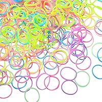 Vista 9 de Hicarer 1000 mini bandas de goma bandas elásticas suaves para peinados de cabello (1.5 cm, transparente)