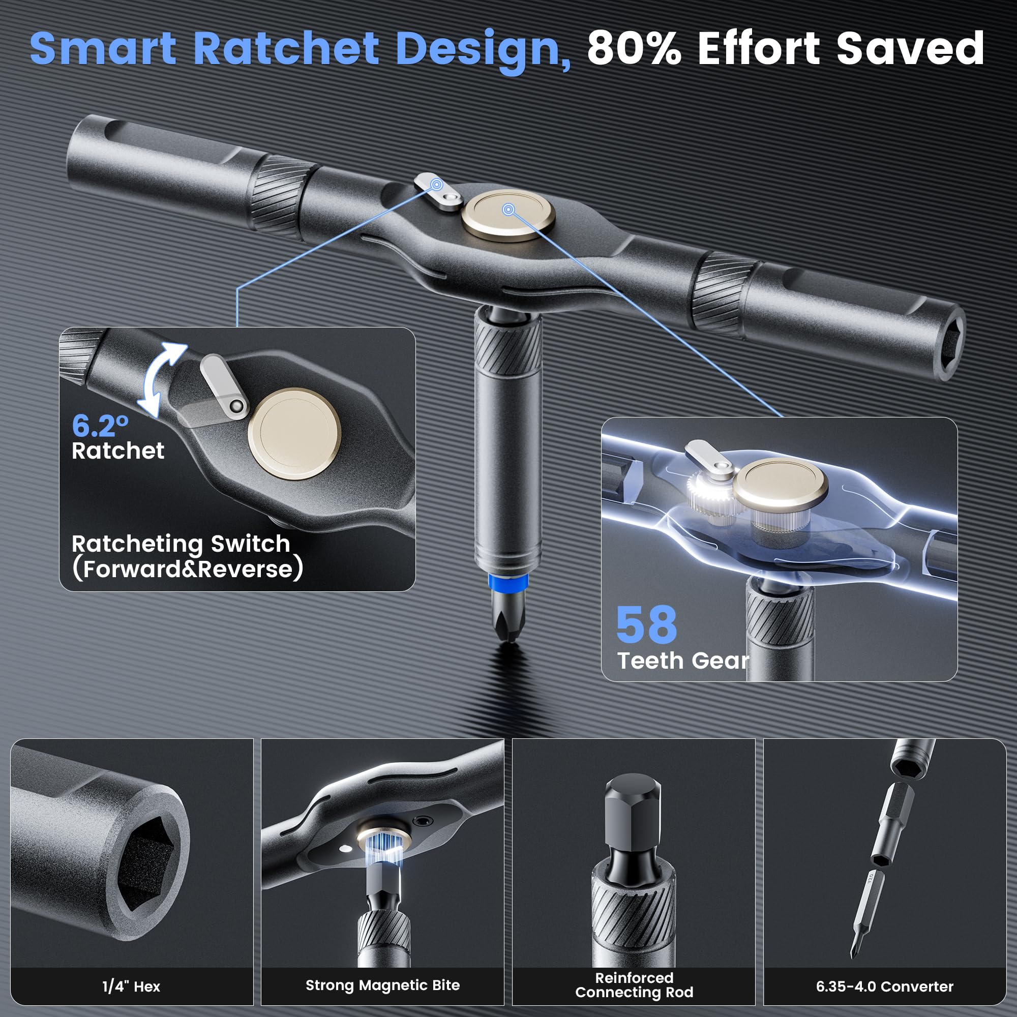 Set di cacciaviti 55 in 1 grigio