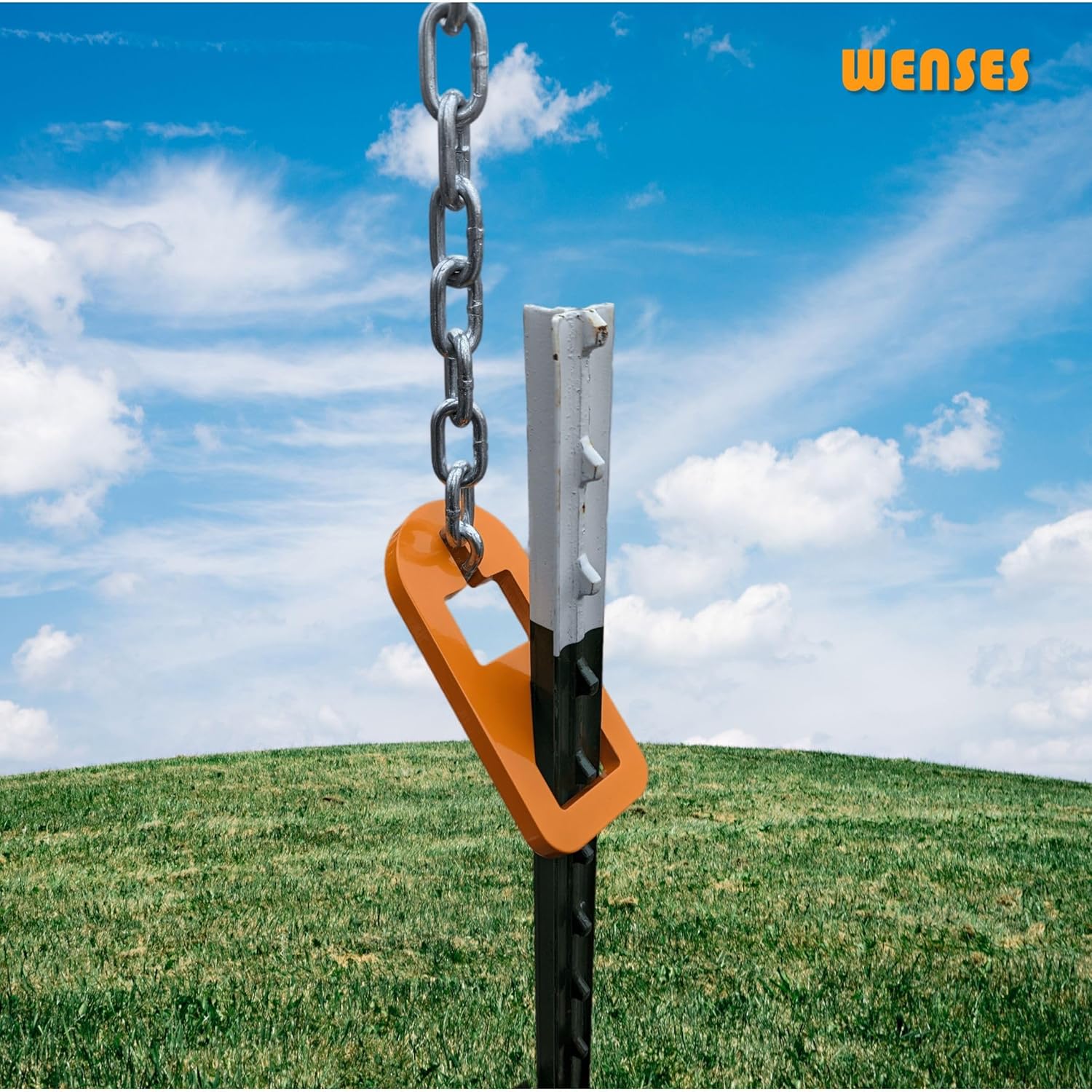T-Post Puller Plate Tool, Heavy Duty Carbon Steel Plate with Orange Coating