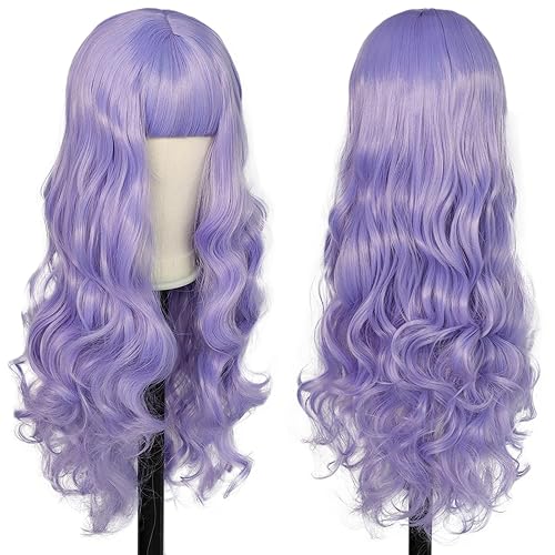 Miniatura 5 de ANOGOL Gorra de pelo  peluca de degradado amarillo verde azul peluca larga ondulada para niñas peluca de cosplay con flequillo peluca de Lolita para