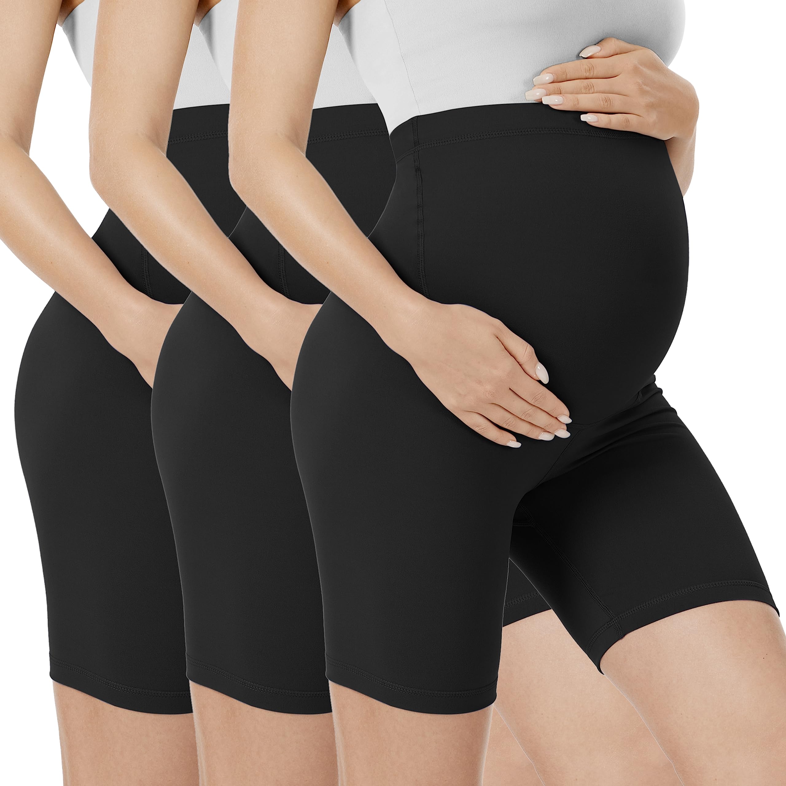 VALANDY Creamlush Maternity Shorts Over The Belly Pregnancy Biker Shorts Lounge Yoga Pants (S-XL) — view 28