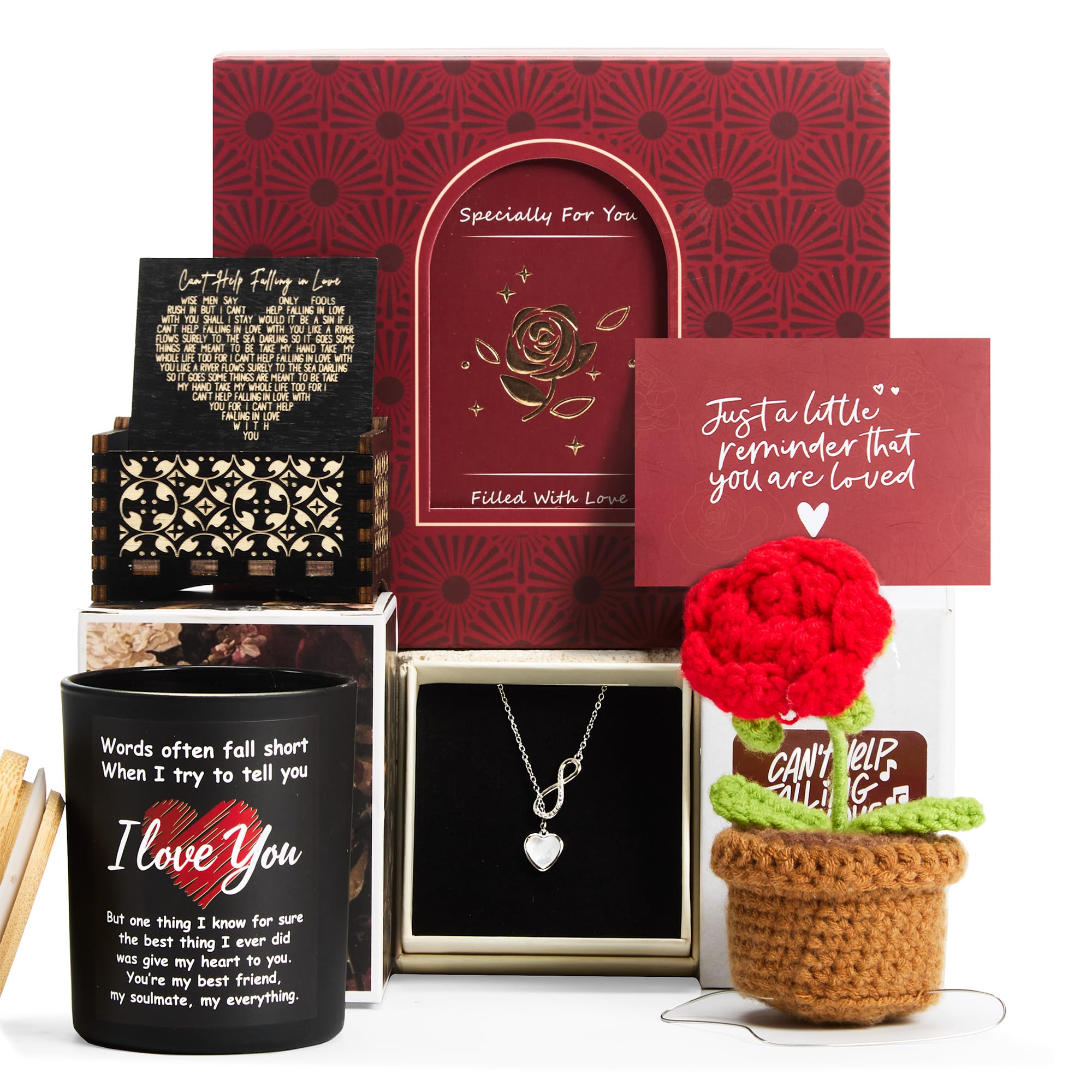 Valentines Day Gifts for Her, Romantic Gifts for Girlfriend, Wife, Boyfriend, Him, Husband, Valentine's Gifts for Her, I Love You Gifts Baskets for Women