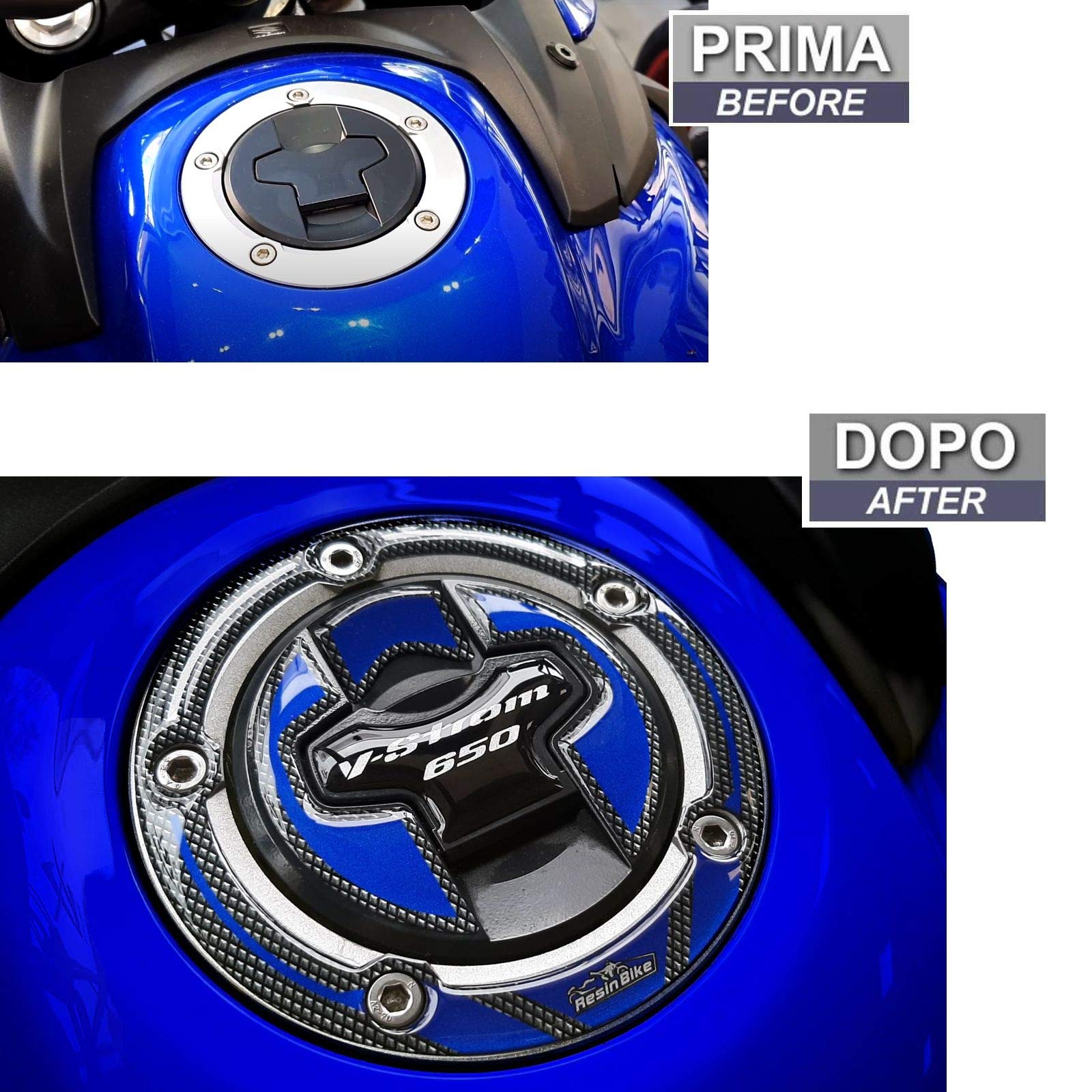 Resin Bike Autocollant 3D Résiné Suzuki V-Strom 650 XT ABS 2020-2021 - Protection Bras Oscillant Bleu Métallisé