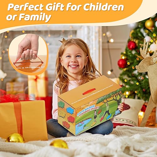Miniatura 5 de flybakiz Stepping Stones para niños pequeños, 5 piezas antideslizantes para saltar balanceo, juguetes para niños, regalo de juego para interiores y