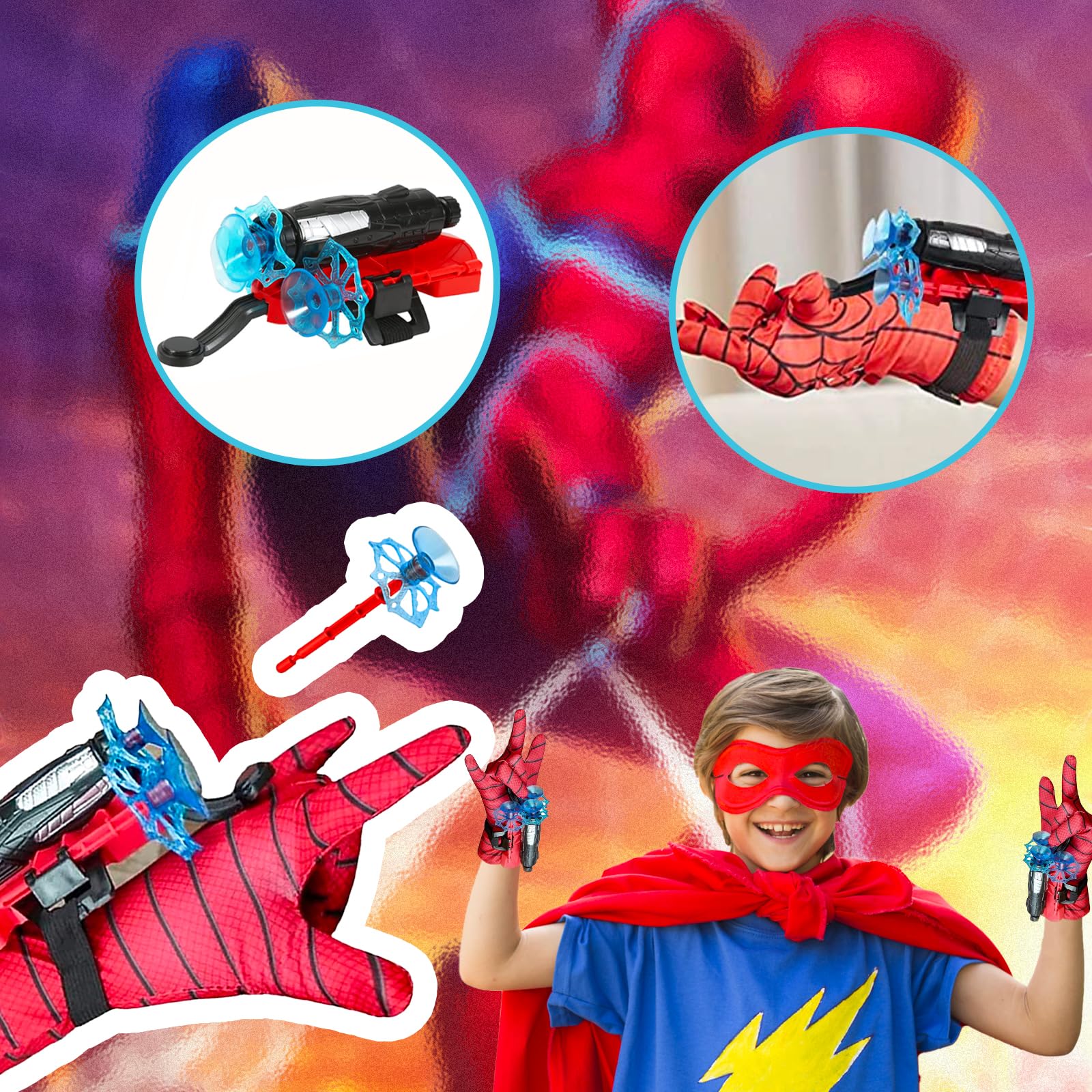 Set De 2 Guantes Lanzadores De Telaraña Para Niños – Disparo Con Dardos, Juguete De Rol De Superhéroe, Ideal Para Cosplay Y Juegos De Acción, Regalo Divertido