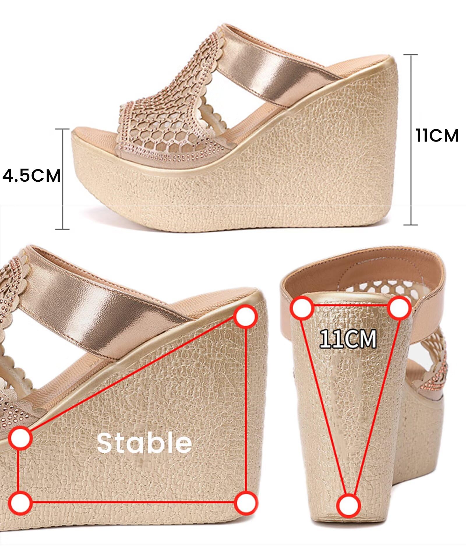 HNVAVQ Sandali con Zeppa Donna Estivi - Scarpe con Plateau Eleganti