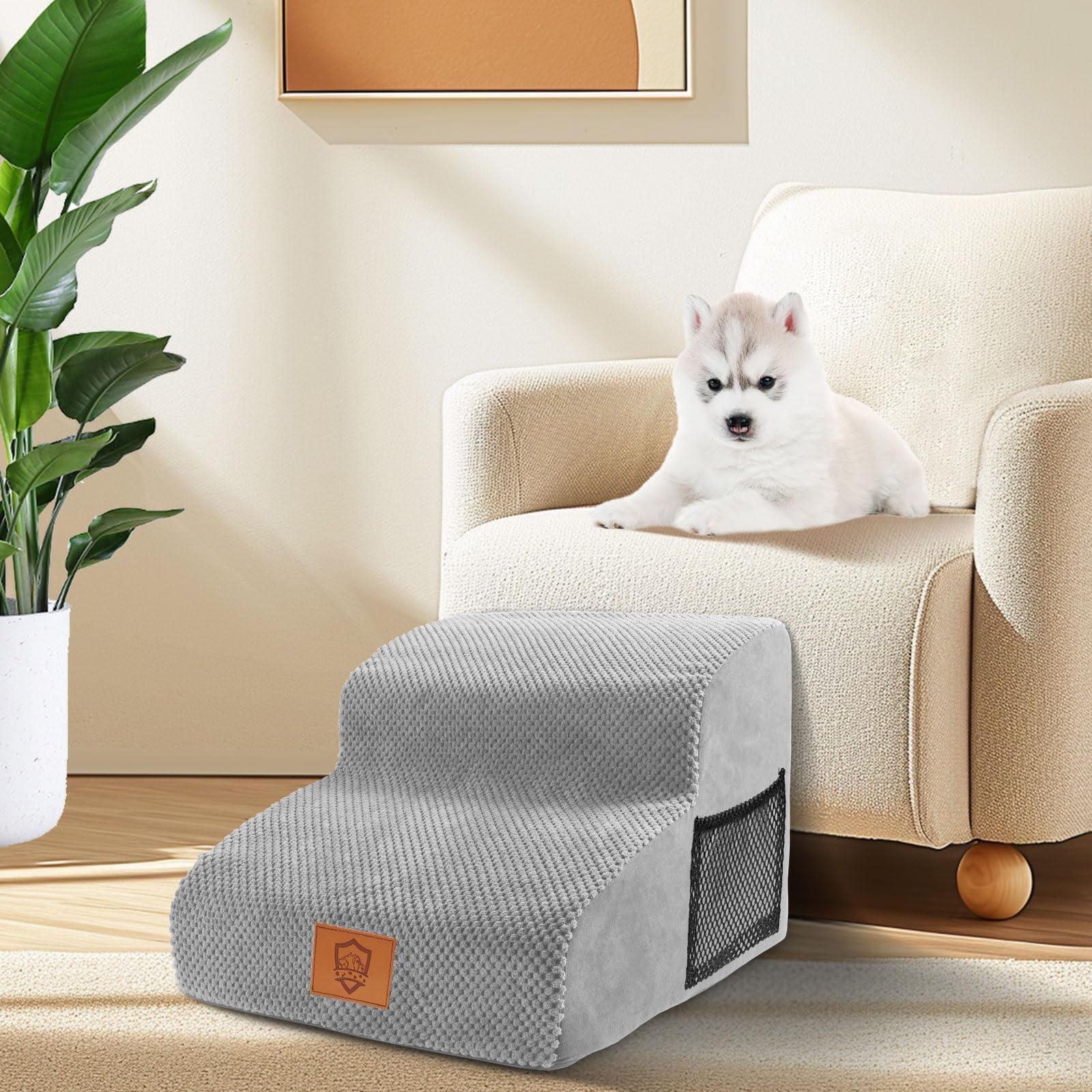 Masthome Hondentrap van schuimrubber, 2 treden, met afneembare en wasbare stoffen bekleding, voor oudere honden, katten, Envoyer 1 Rouleau de Viscos, geel Masthome Hondentrap van schuimrubber, 2 treden, met afneembare en wasbare stoffen bekleding, voor oudere honden, katten, Envoyer 1 Rouleau de Viscos, geel