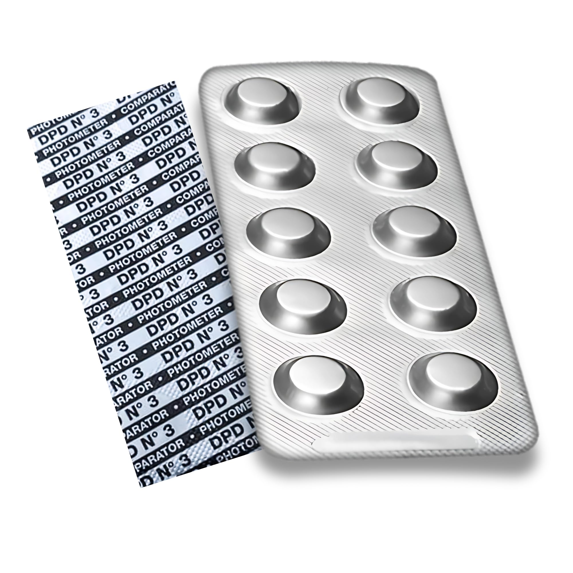 250 tabletas de reactivo DPD3 PoolLab® para fotómetro para medir la cantidad total de cloro en el agua de la piscina. También aptas para otros fotómetros de mano
