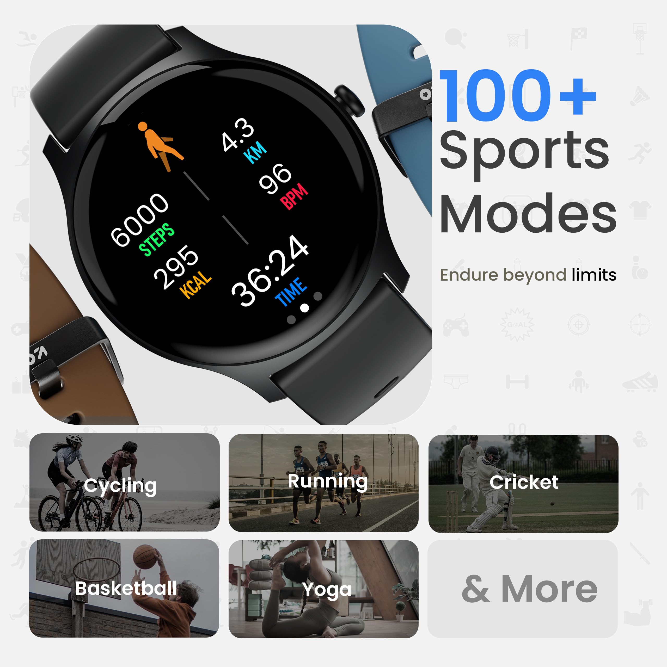 Boult Rover Pro Smart Watch 3.0 cm AMOLED, połączenia Bluetooth, IP68, ramka ze stopu cynku, jasność 1000 nitów, asystent głosowy AI, monitorowanie SpO2, smartwatch z trybem sportowym 120+ (Ash Black)