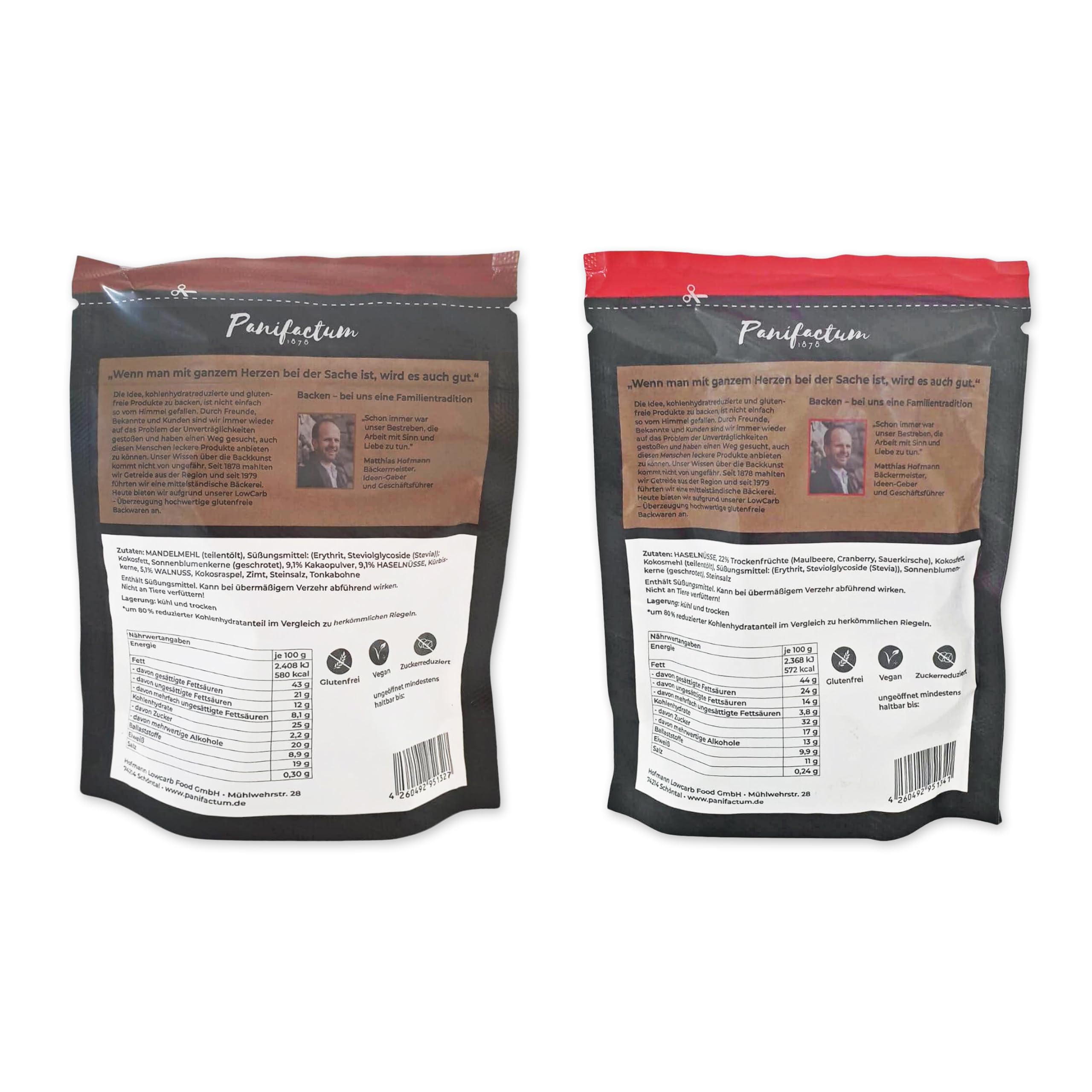 Panifactum Snacks Low Carb Bites, Wiederverschließbares Probierpaket | Frucht, Himbeer, Kakao-Nuss & Kokos, Vegan & Glutenfrei, für Unterwegs & Arbeit, mit Nüssen, Samen, Kokos & Mandelmehl