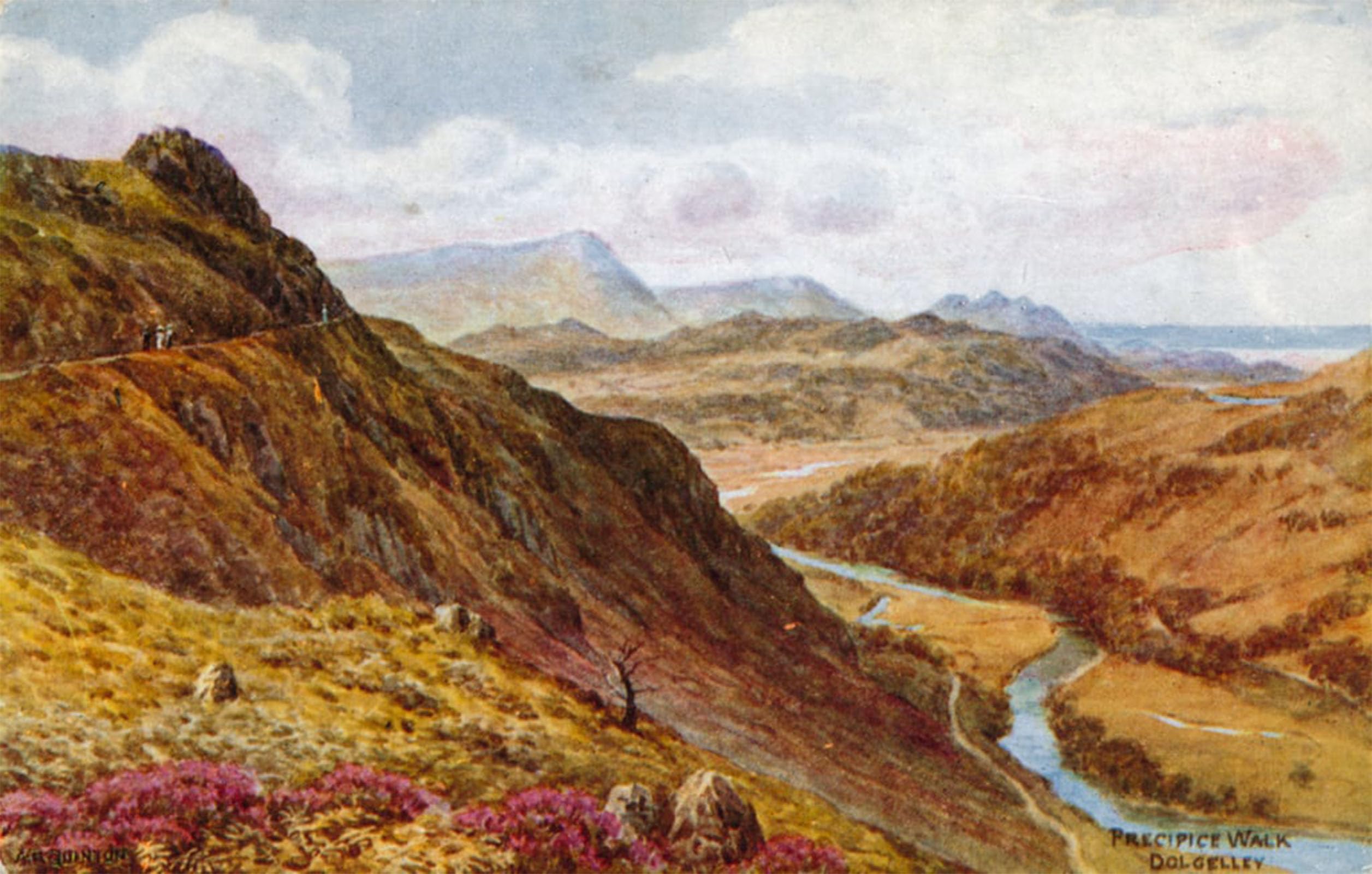 ARTXLXXBN Famous Print Painting Colorful Art Print Precipice Walk Dolgelley by Alfred Robert Quinton Canvas Art Decorations for Home Decor 60x90cm