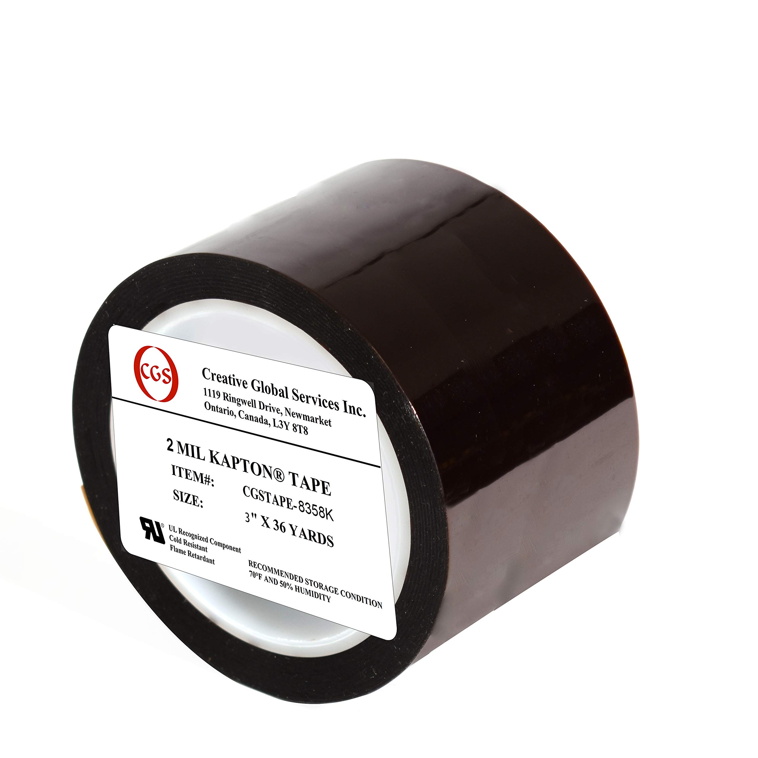 CGS, cinta adhesiva Dupont Kapton de 2 mil (poliimida), alta temperatura y cinta térmica, para soldadura, electricidad, enmascaramiento, aplicación de impresora 3D.