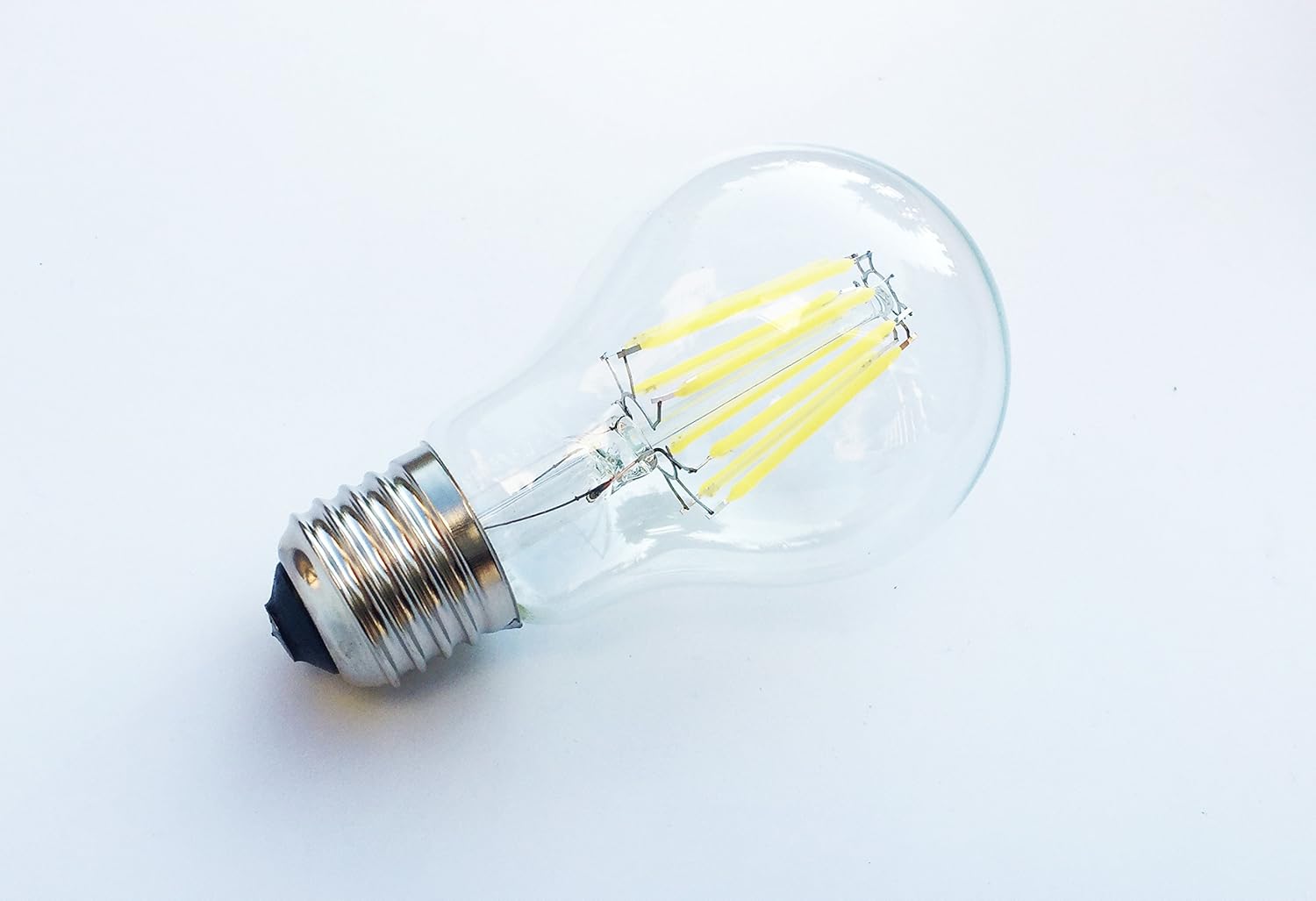 6PACK Vintage LED Filament Edison Bulb A19, 4Watt, Clear Glass Cover, Medium Screw E26 Base, Cool White 6000K, to Replace 40W Incandescent, 110-120V AC, Dimmable (40W Equivalent)