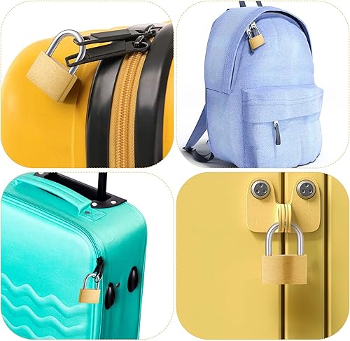 Miniatura 6 de 16 candados de latón macizo de 1.18 pulgadas con llave resistente a la intemperie, cerraduras de equipaje, cerradura de maleta, cuerpo ancho con