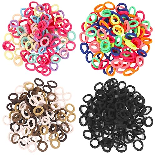 400 ligas para el pelo de bebé, 0.8 pulgadas multicolor para niñas, de algodón, suave, sin costuras, para coleta, rellenos de calcetines para niños